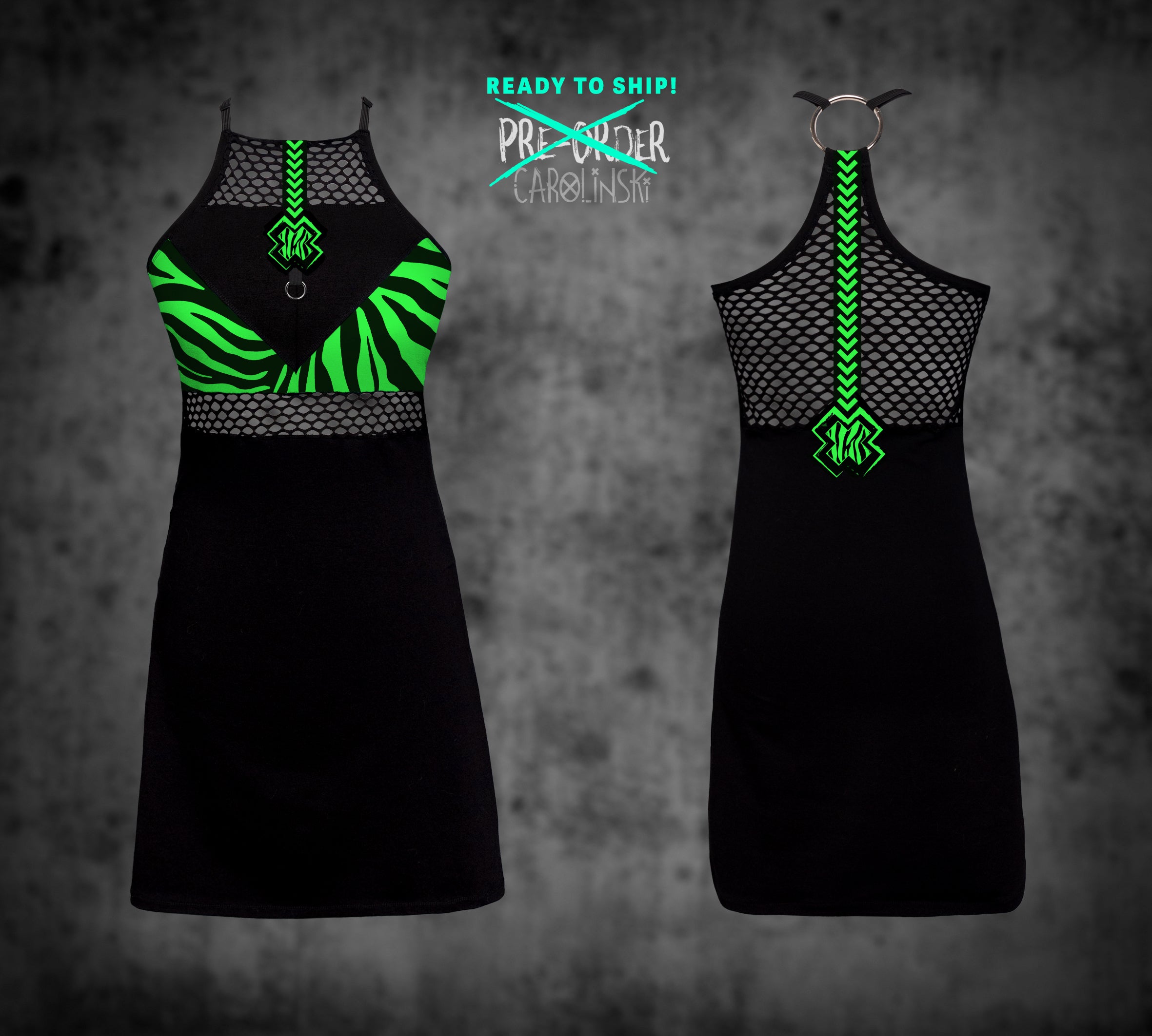 High Neck Dress - Zebra - S