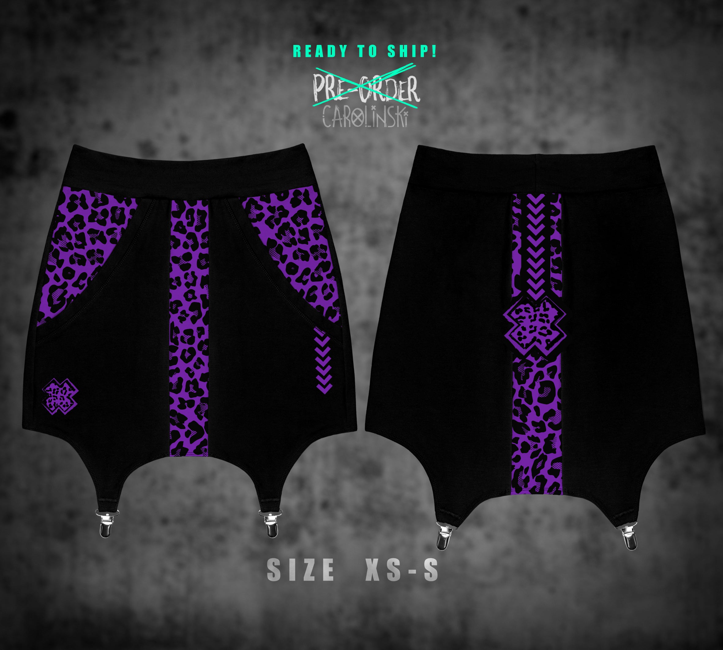 Garter Skirt violet leopard