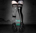 Overknees - Stripes white - M