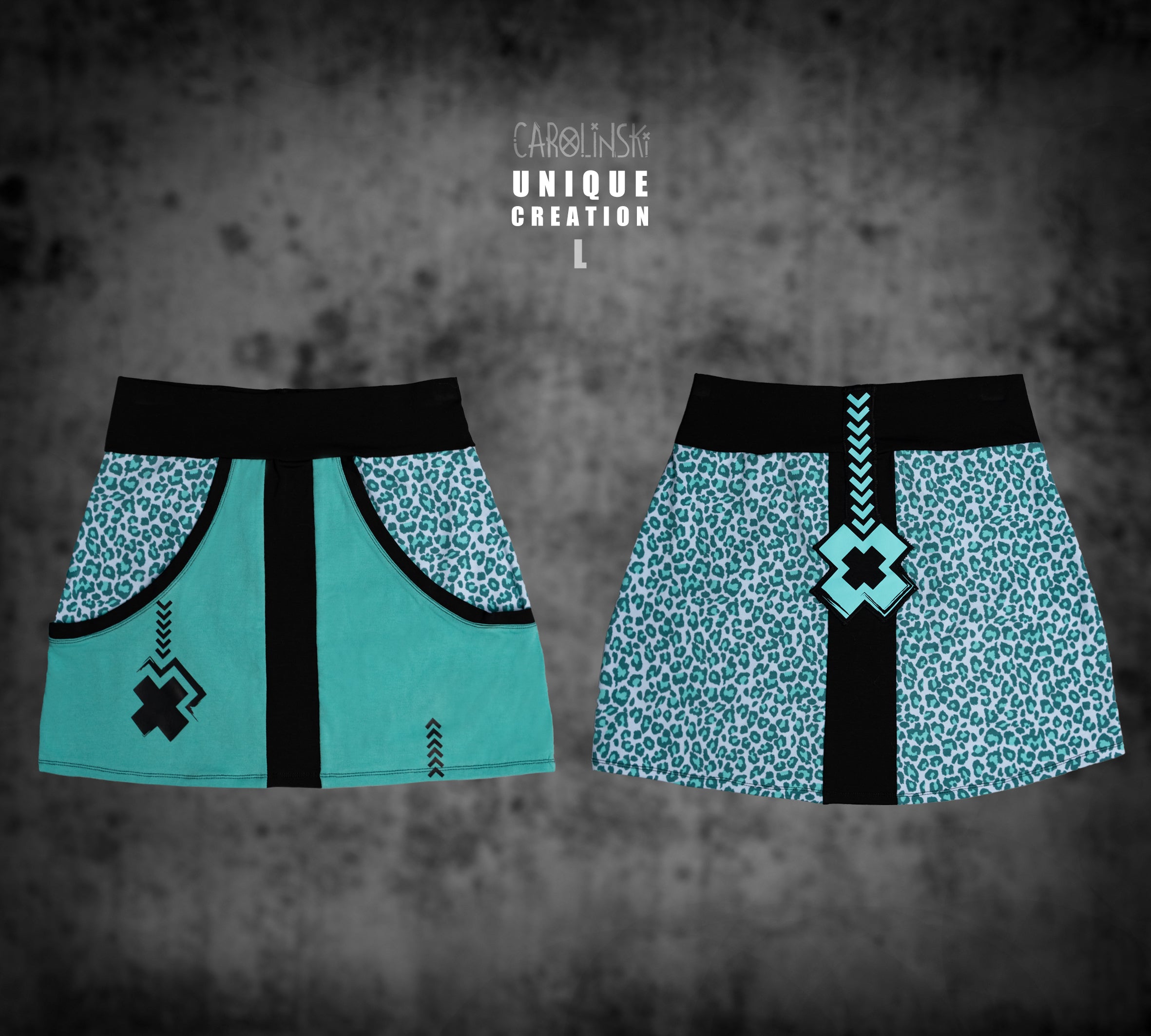 Ultra mini skirt Mint Leopard