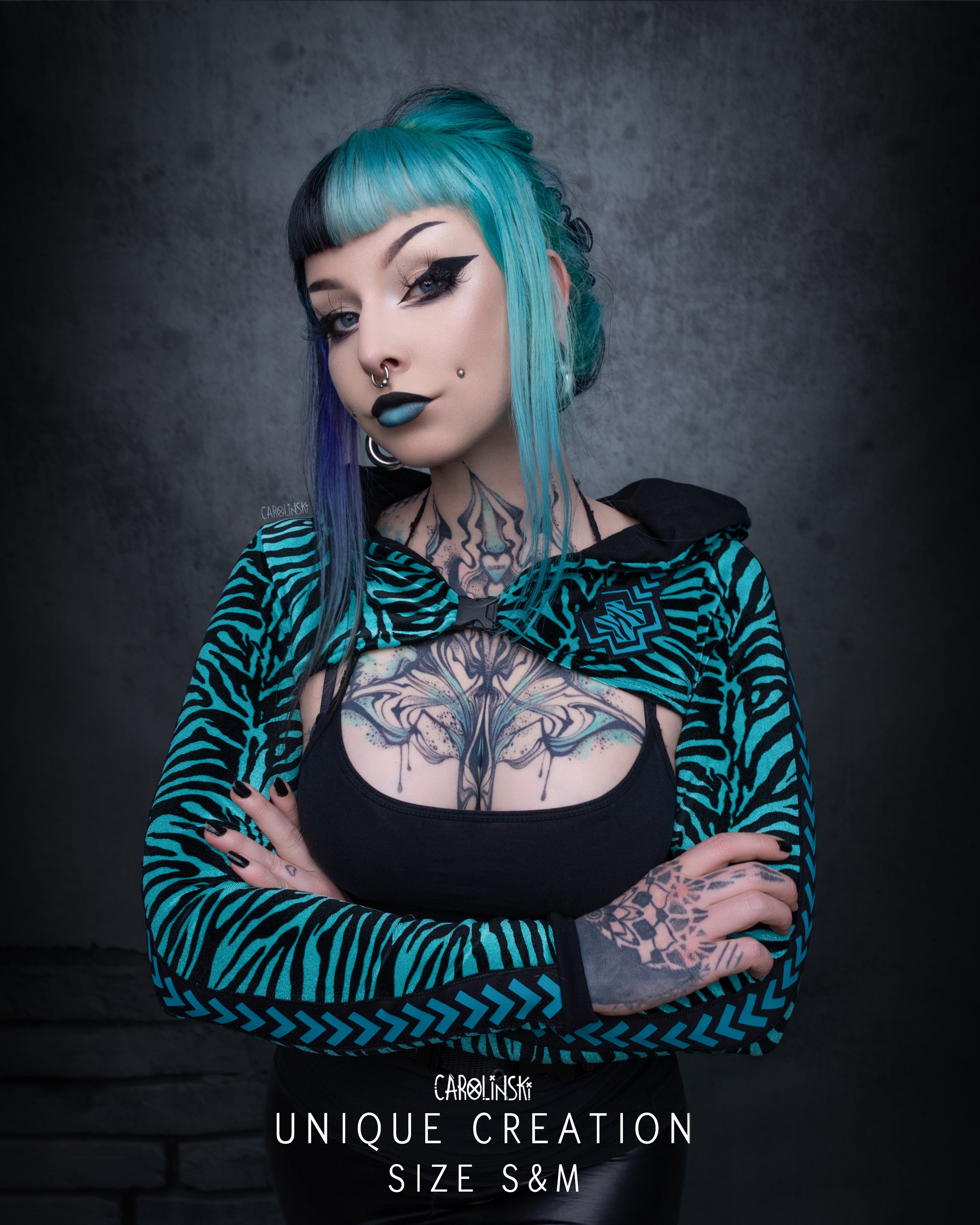 Soft Shrug - Turquoise Zebra