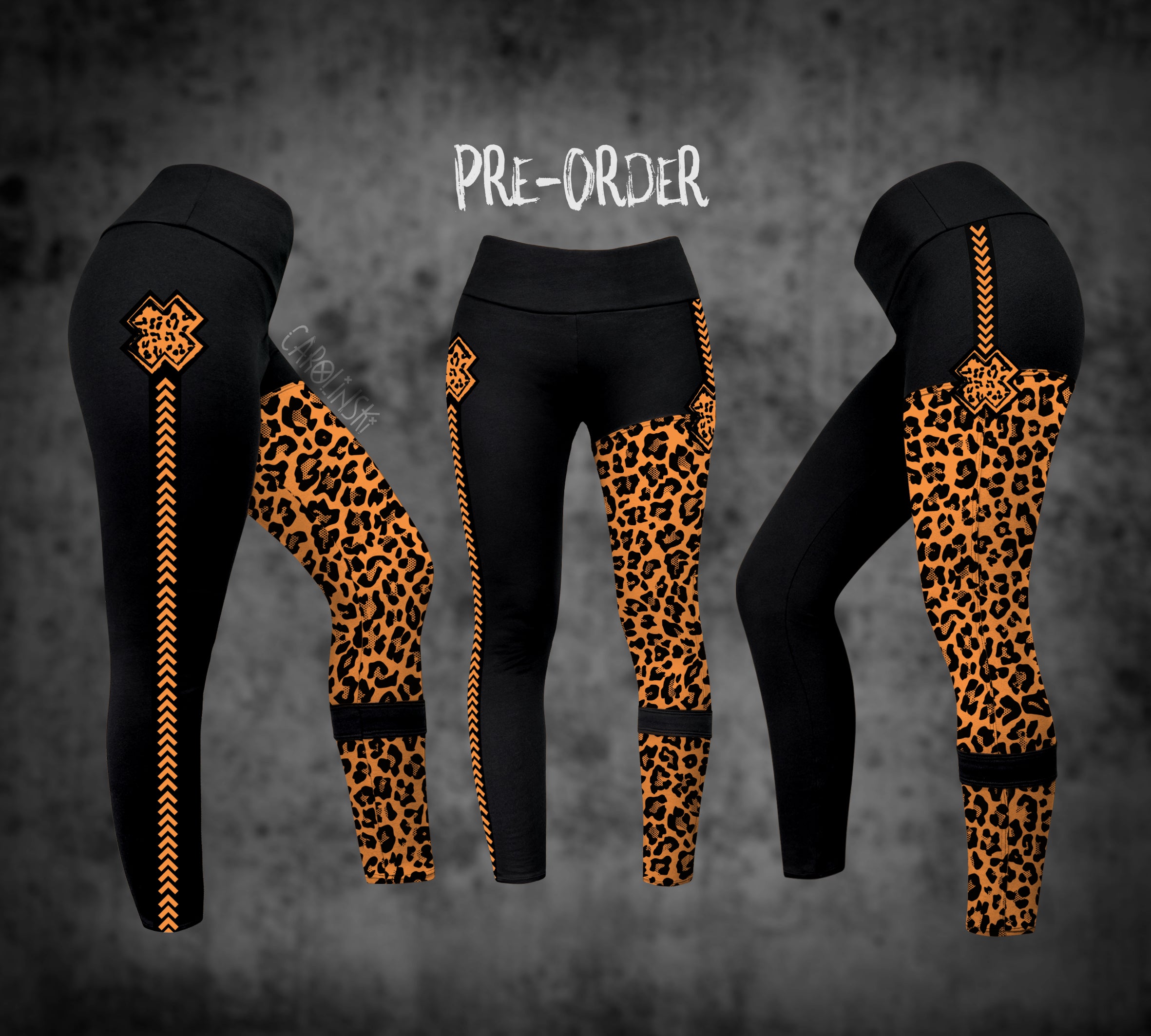 Split Leggings - Leopard