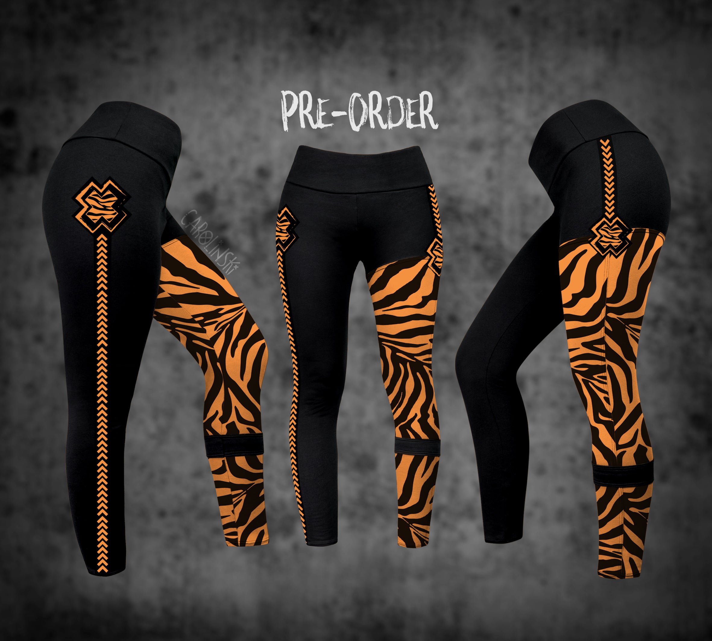 Split Leggings - Zebra