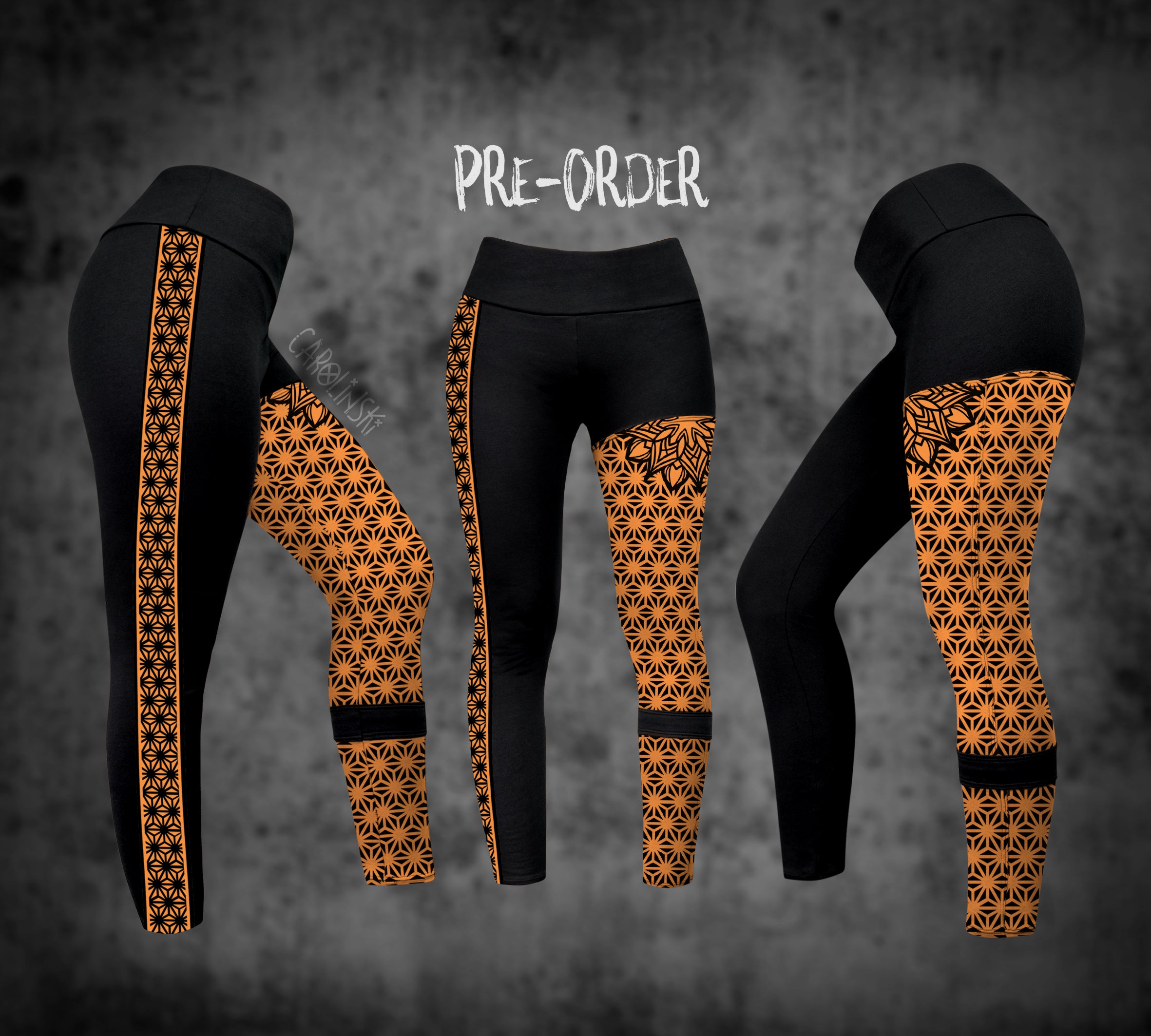 Split Leggings - Asanoha