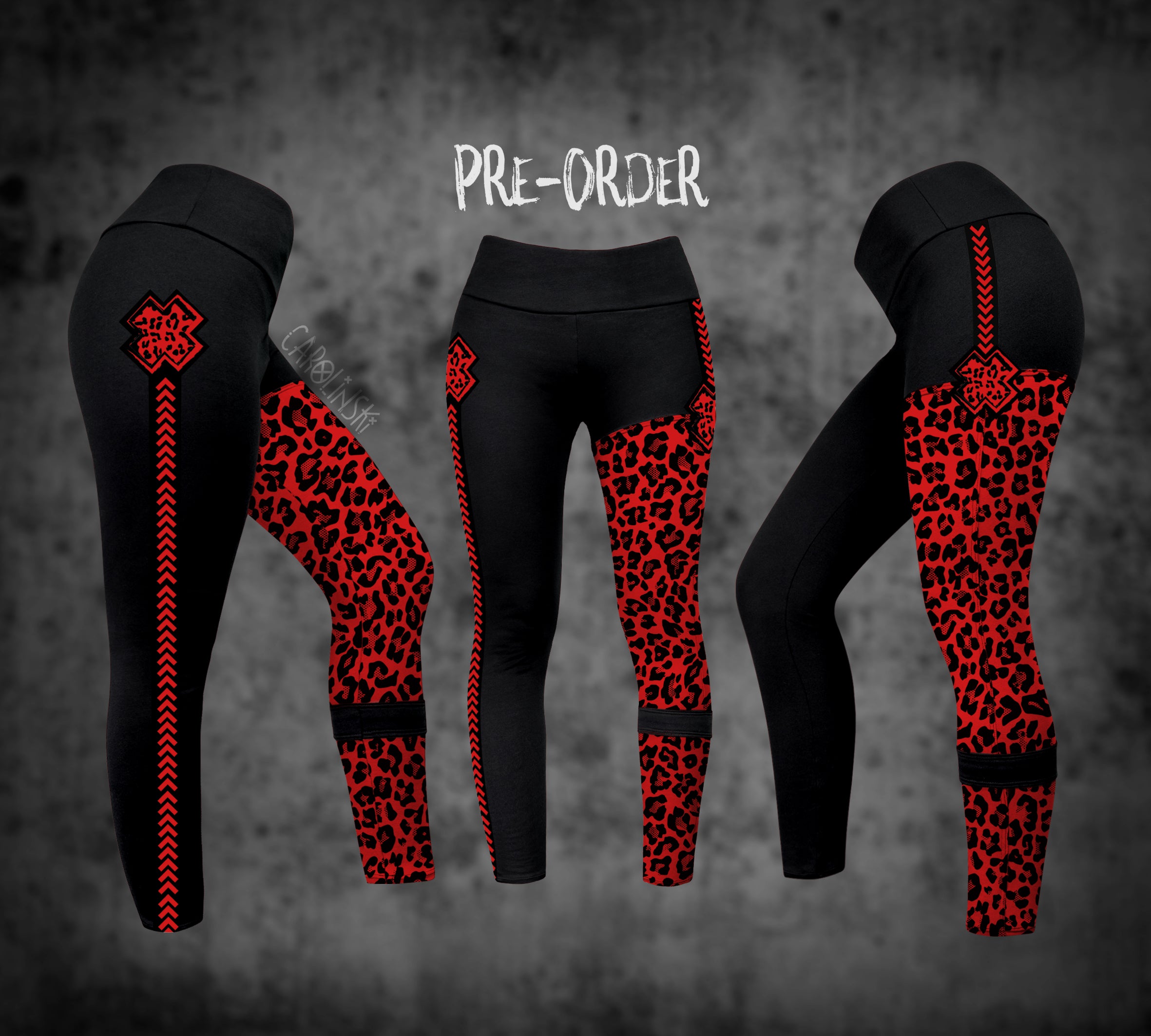 Split Leggings - Leopard