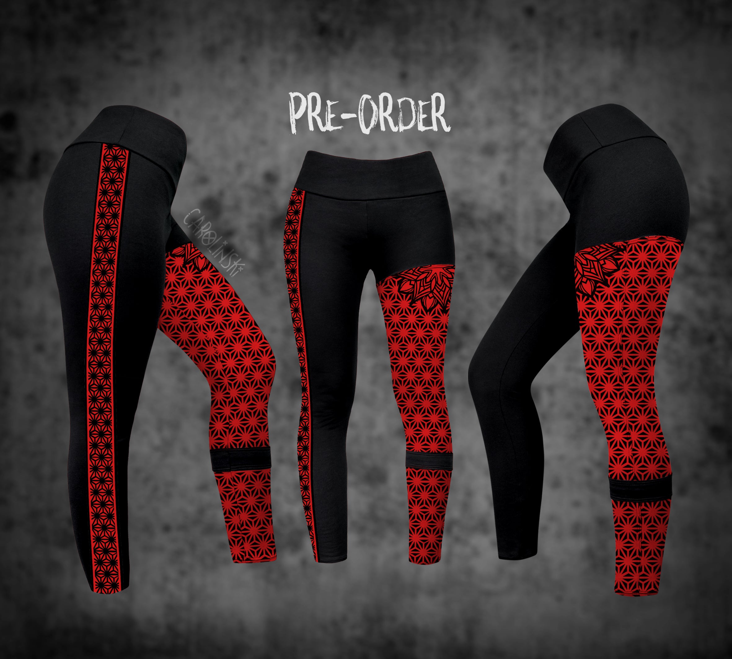 Split Leggings - Asanoha