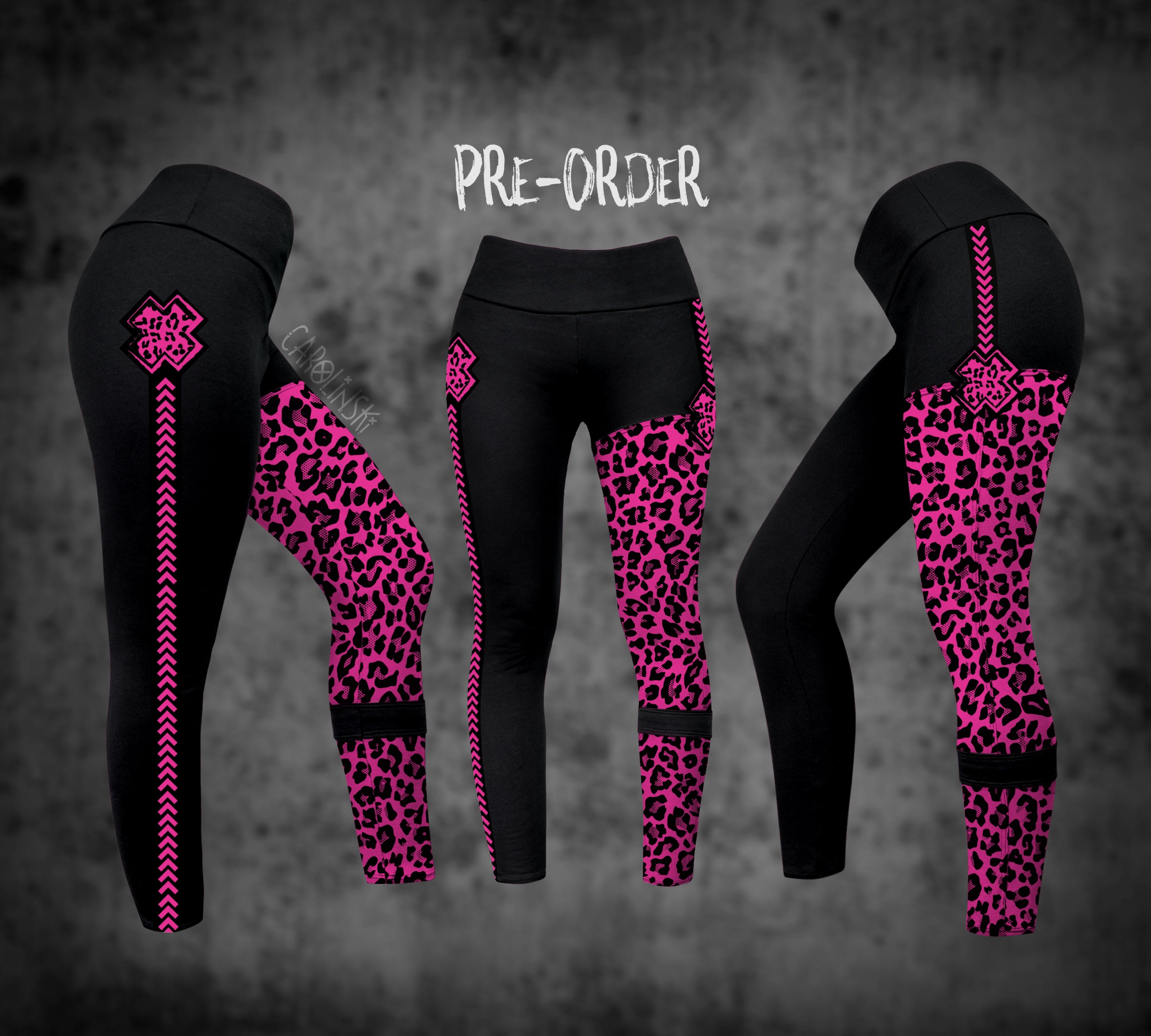 Split Leggings - Leopard