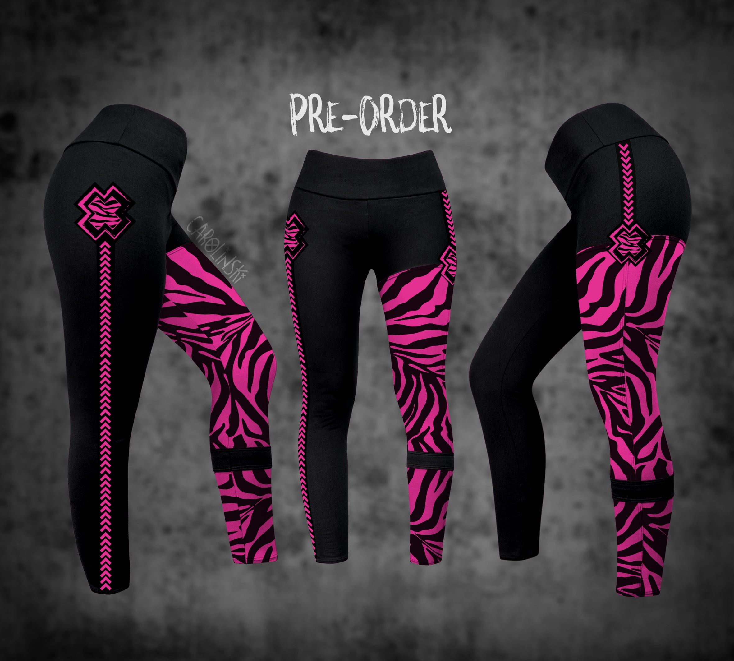 Split Leggings - Zebra