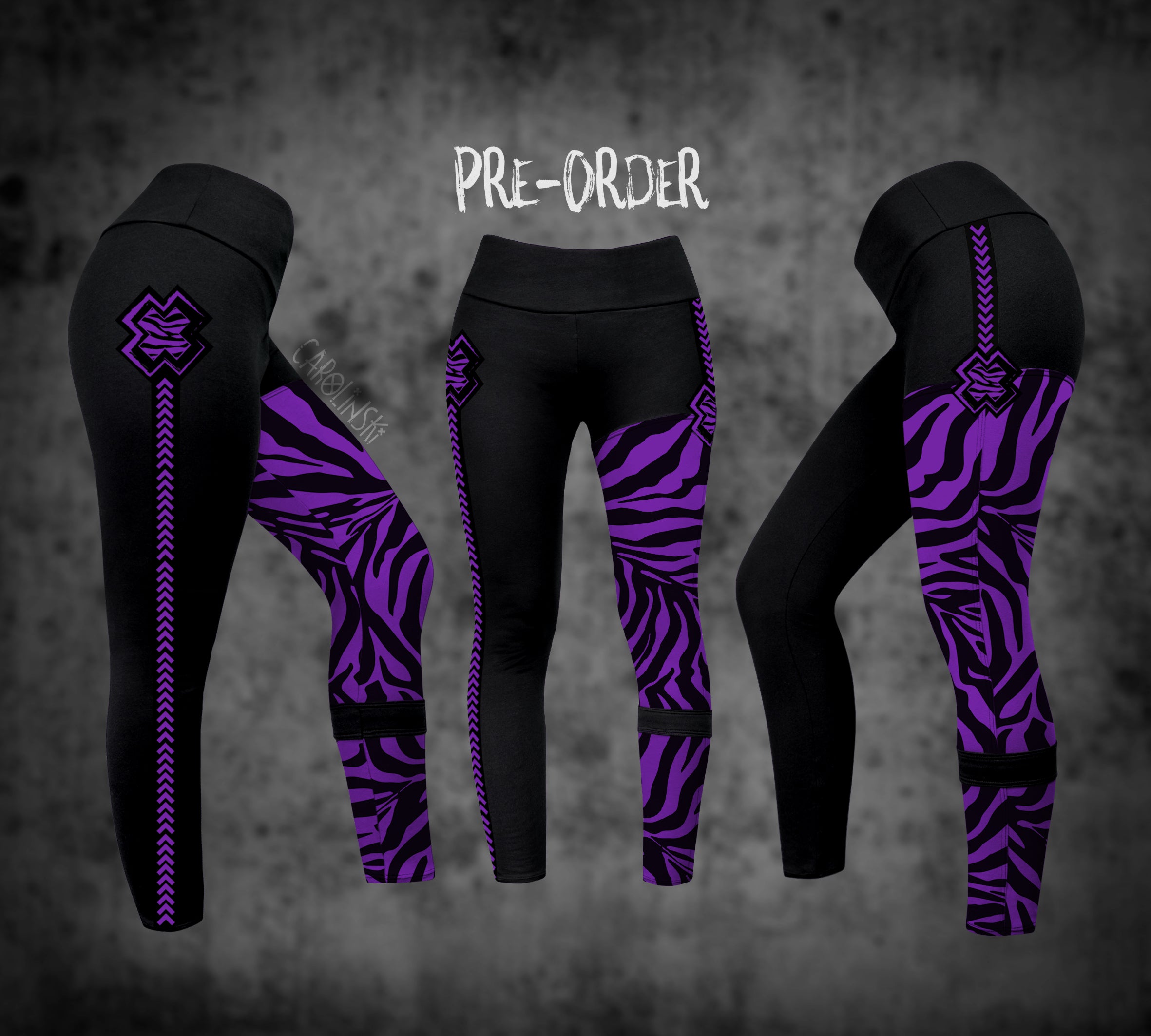 Split Leggings - Zebra