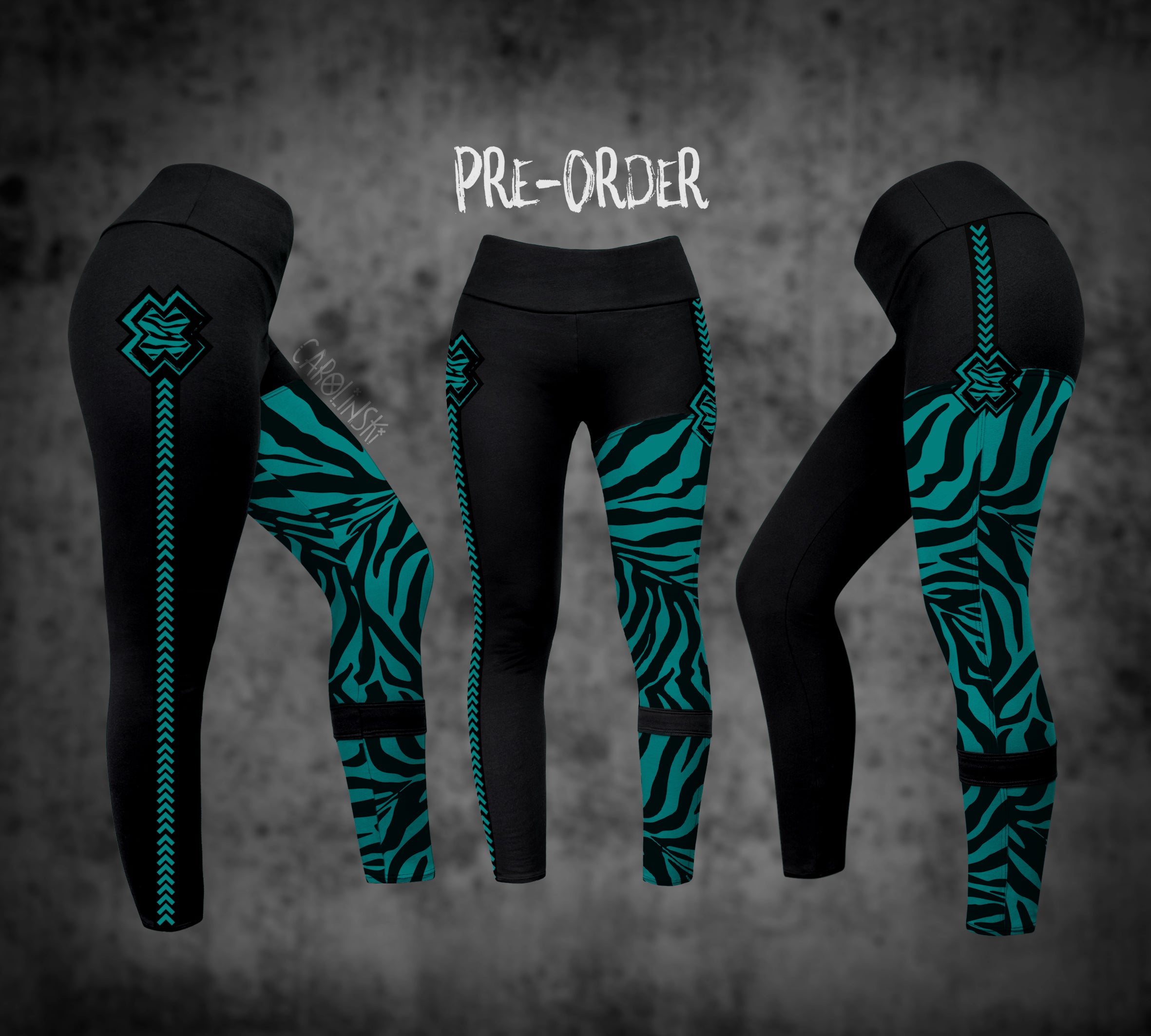 Split Leggings - Zebra