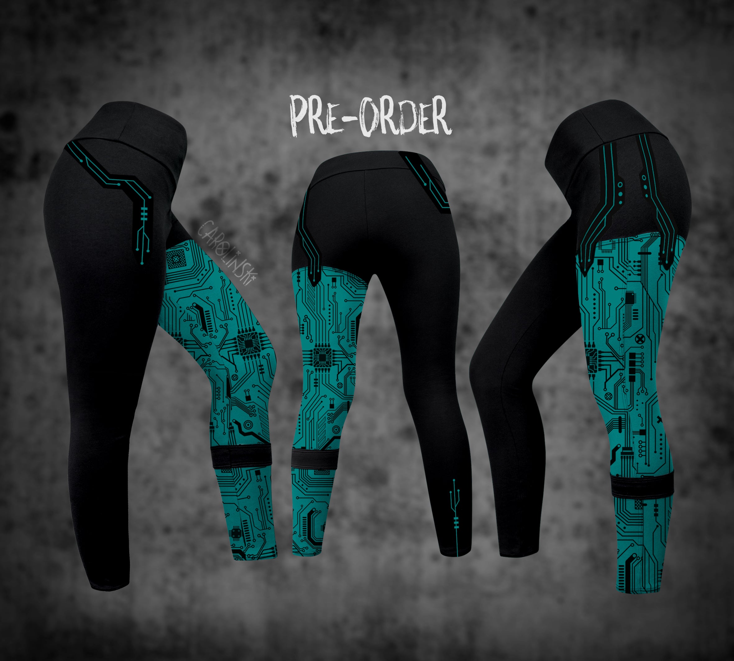 Split Leggings - Circuit Board