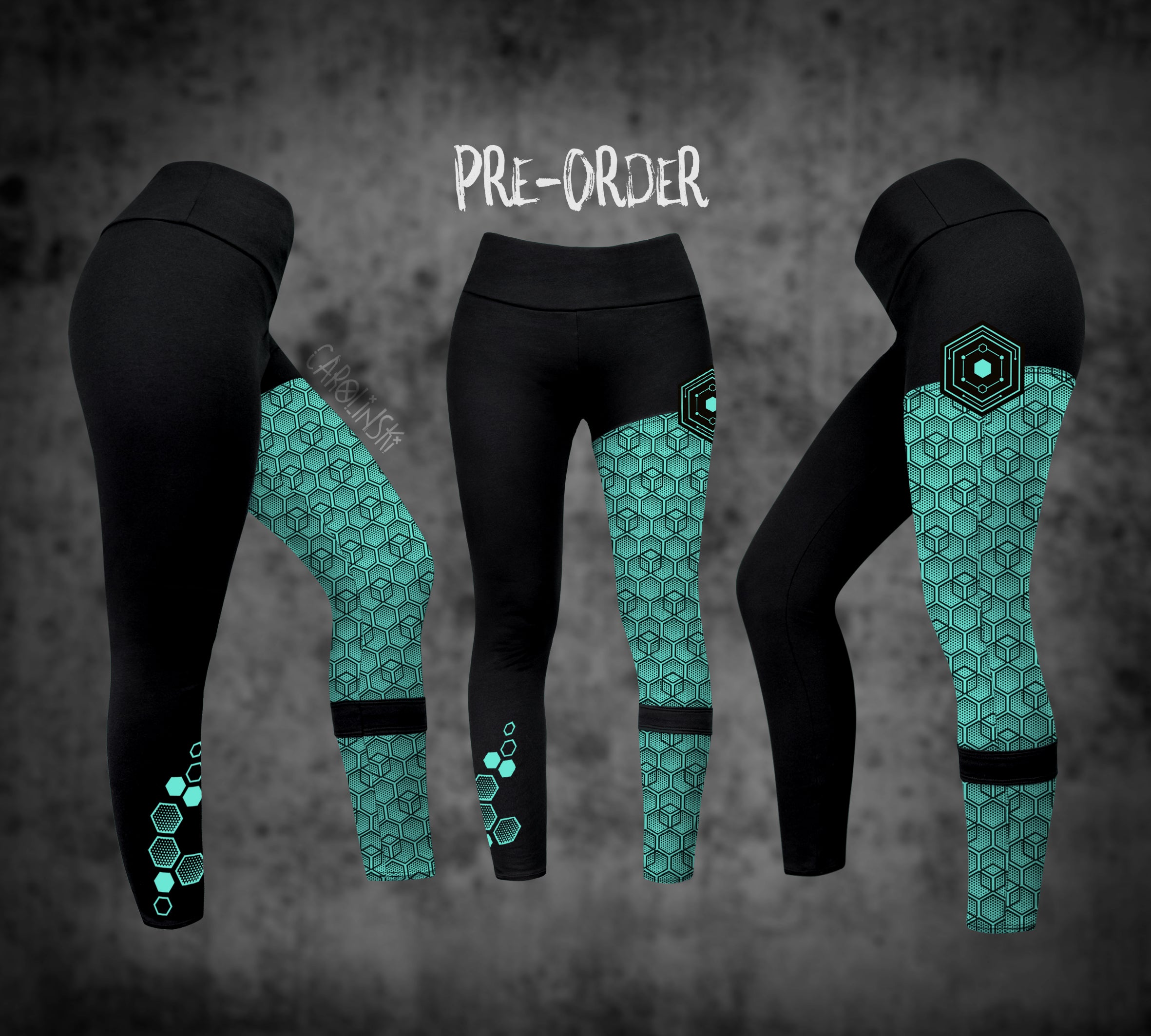 Split Leggings - Hexagon
