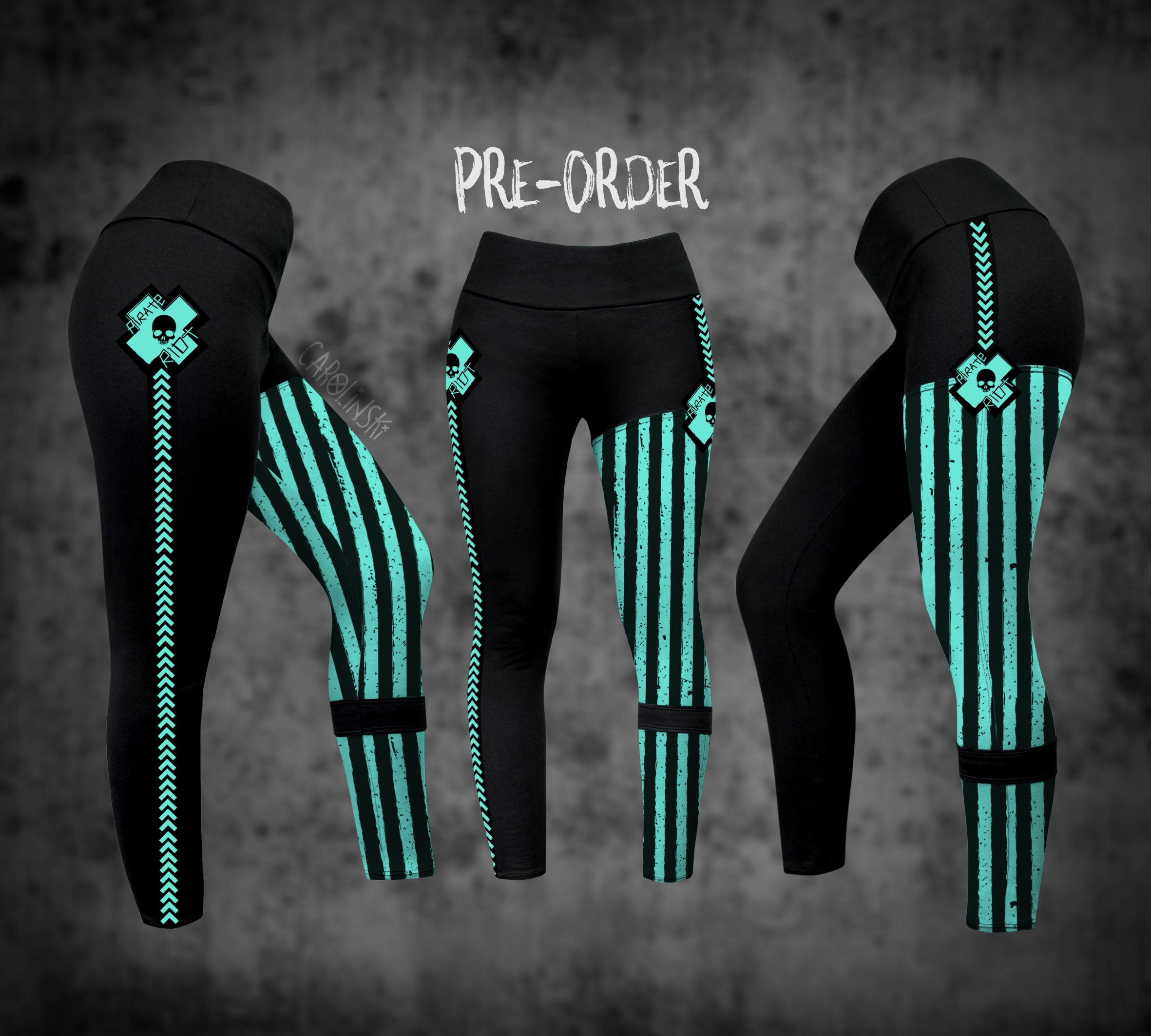 Split Leggings - Stripes