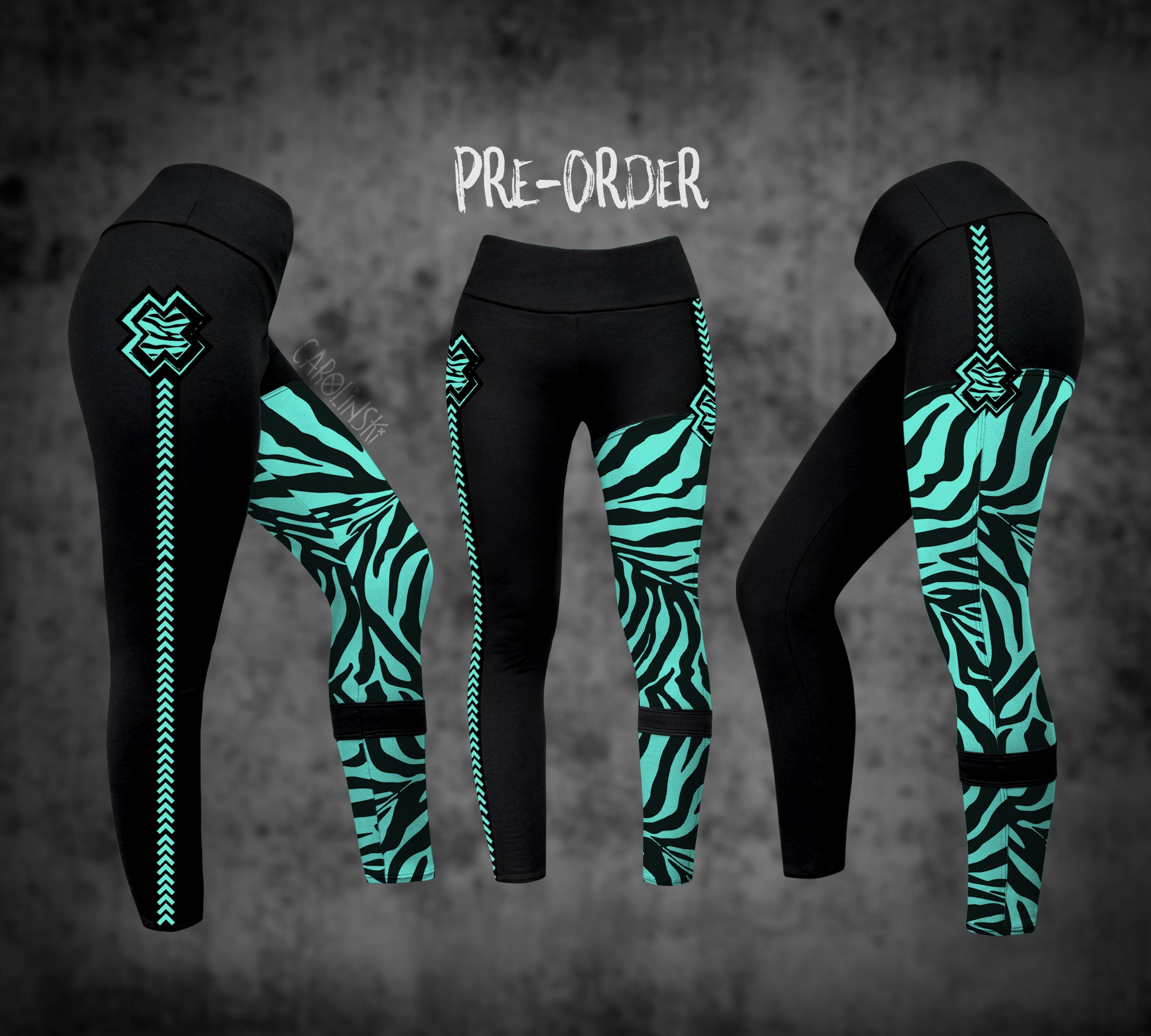 Split Leggings - Zebra
