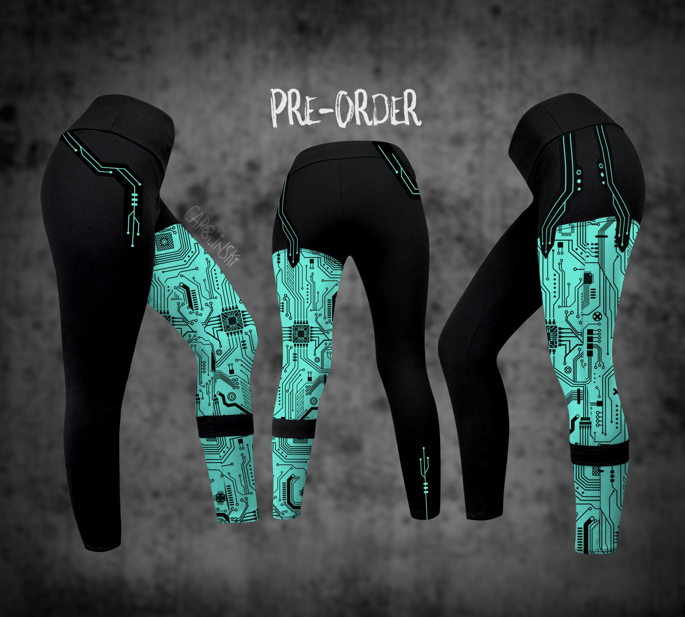 Split Leggings - Circuit Board