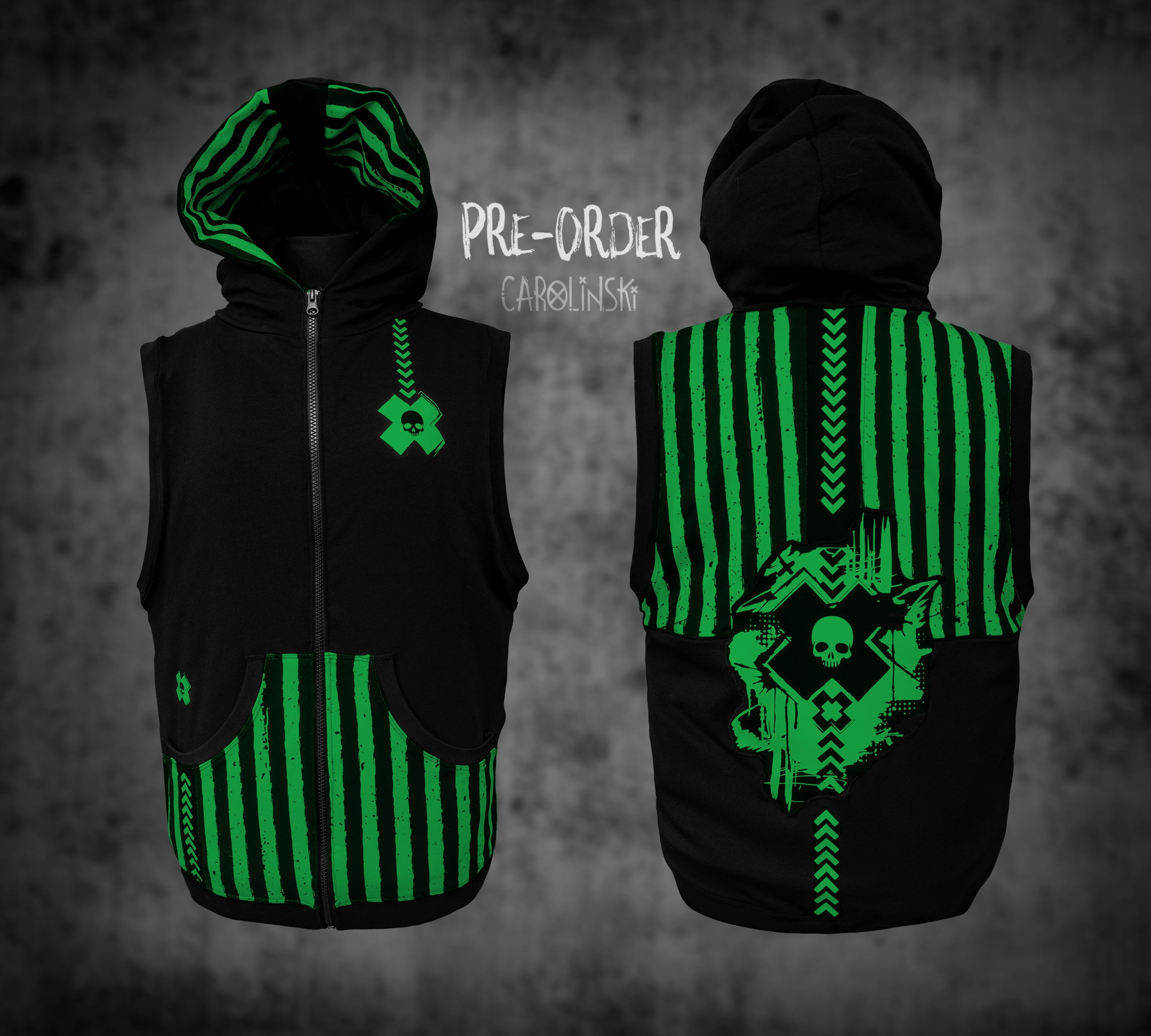 Sleeveless Zip - Stripes