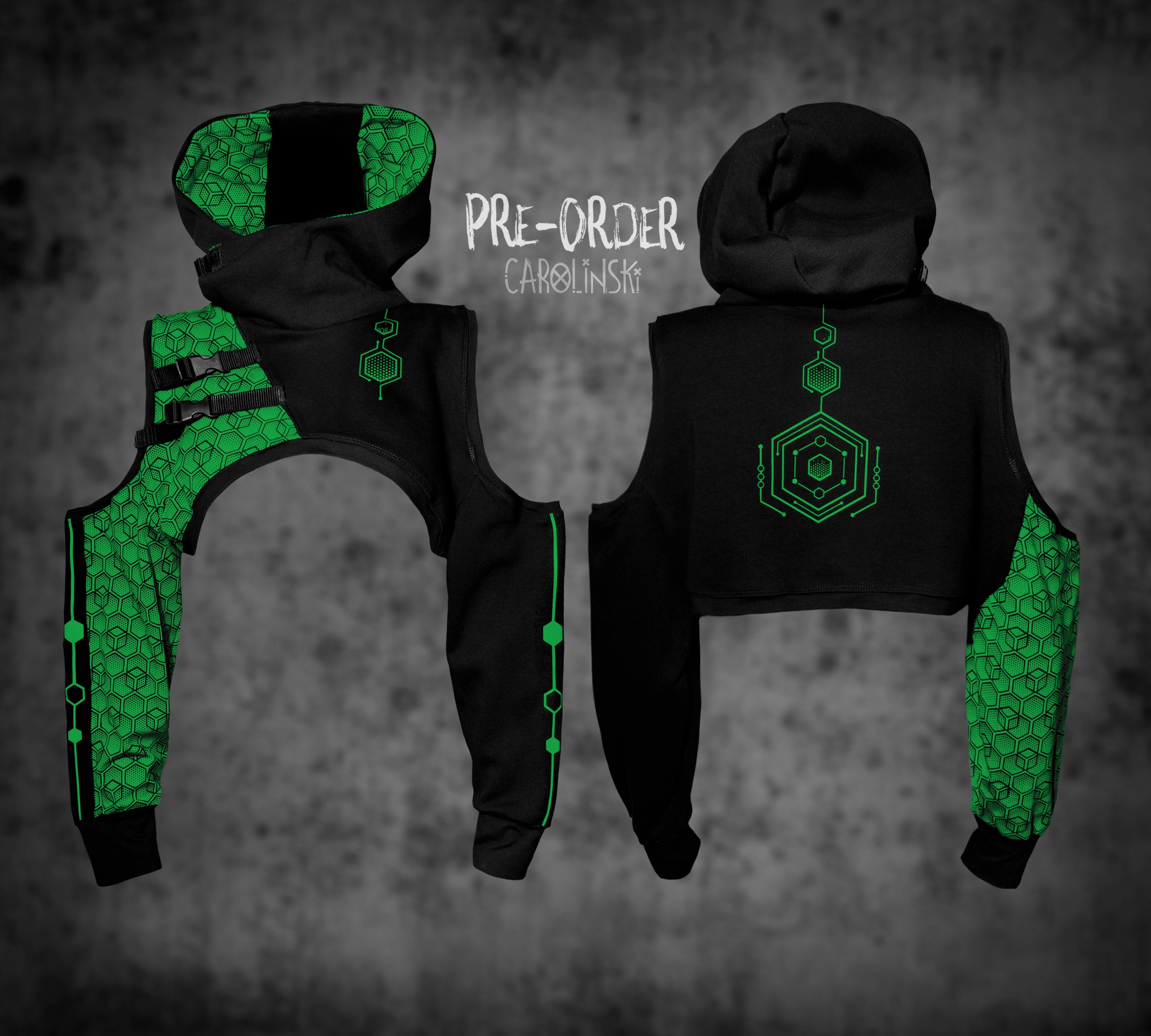 Crop Hoodie - Hexagon