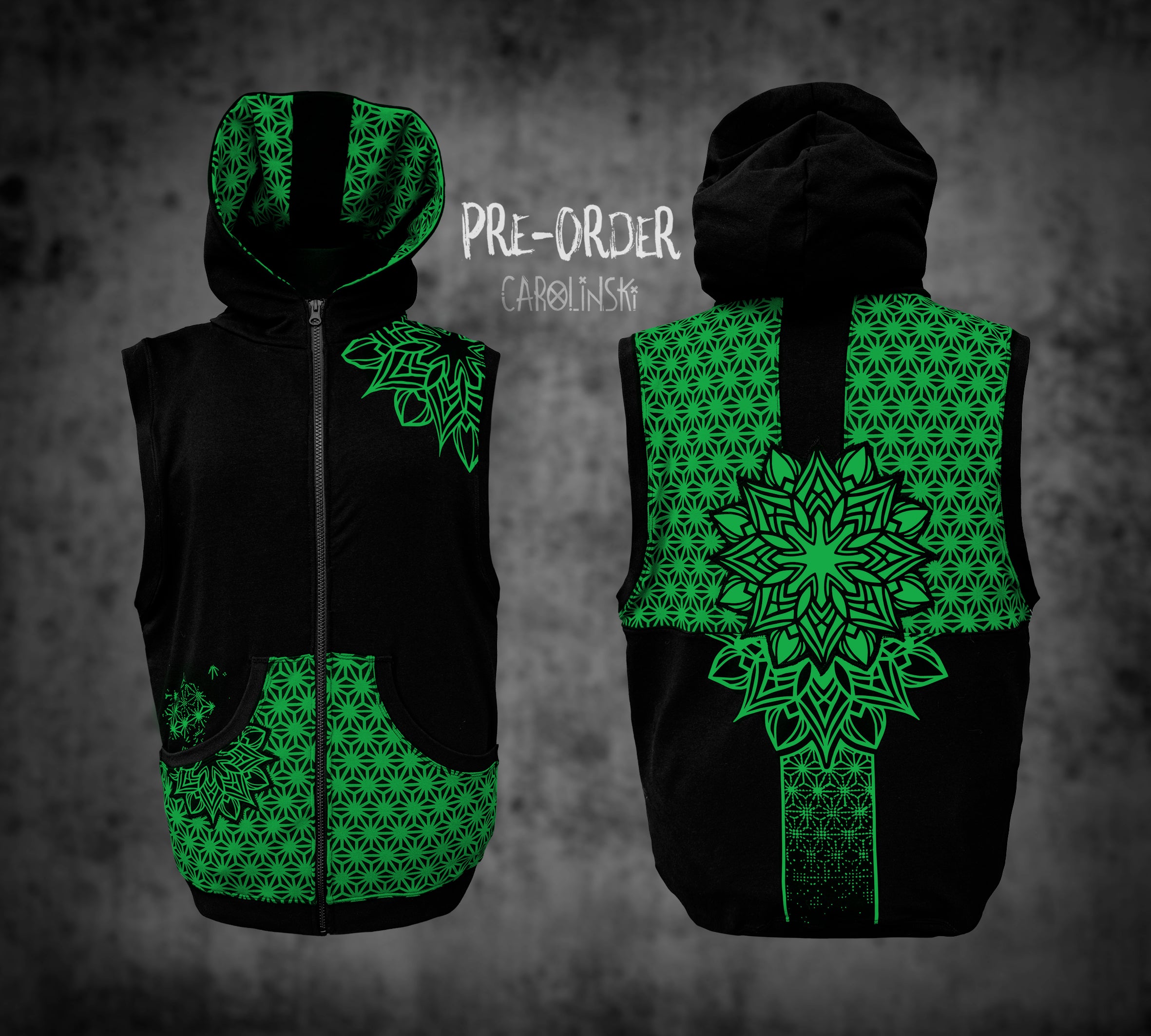 Sleeveless Zip - Asanoha