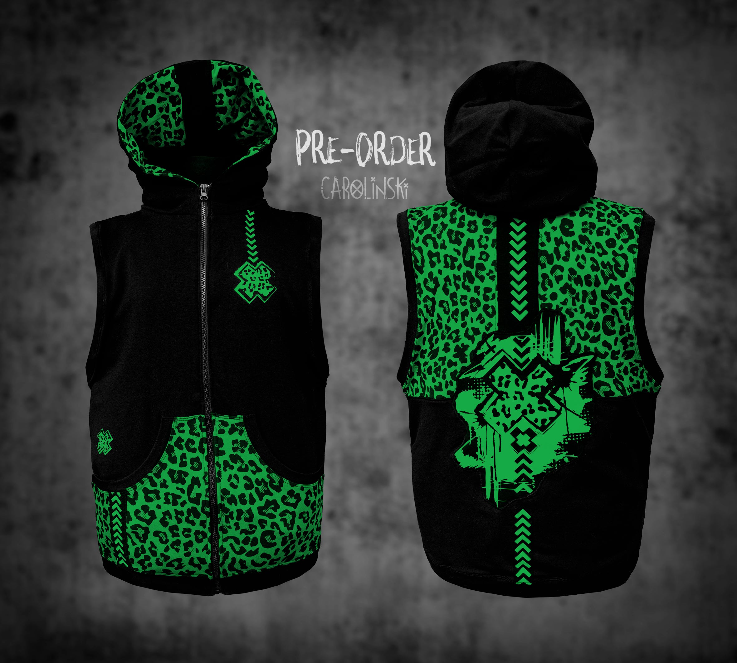 Sleeveless Zip - Leopard