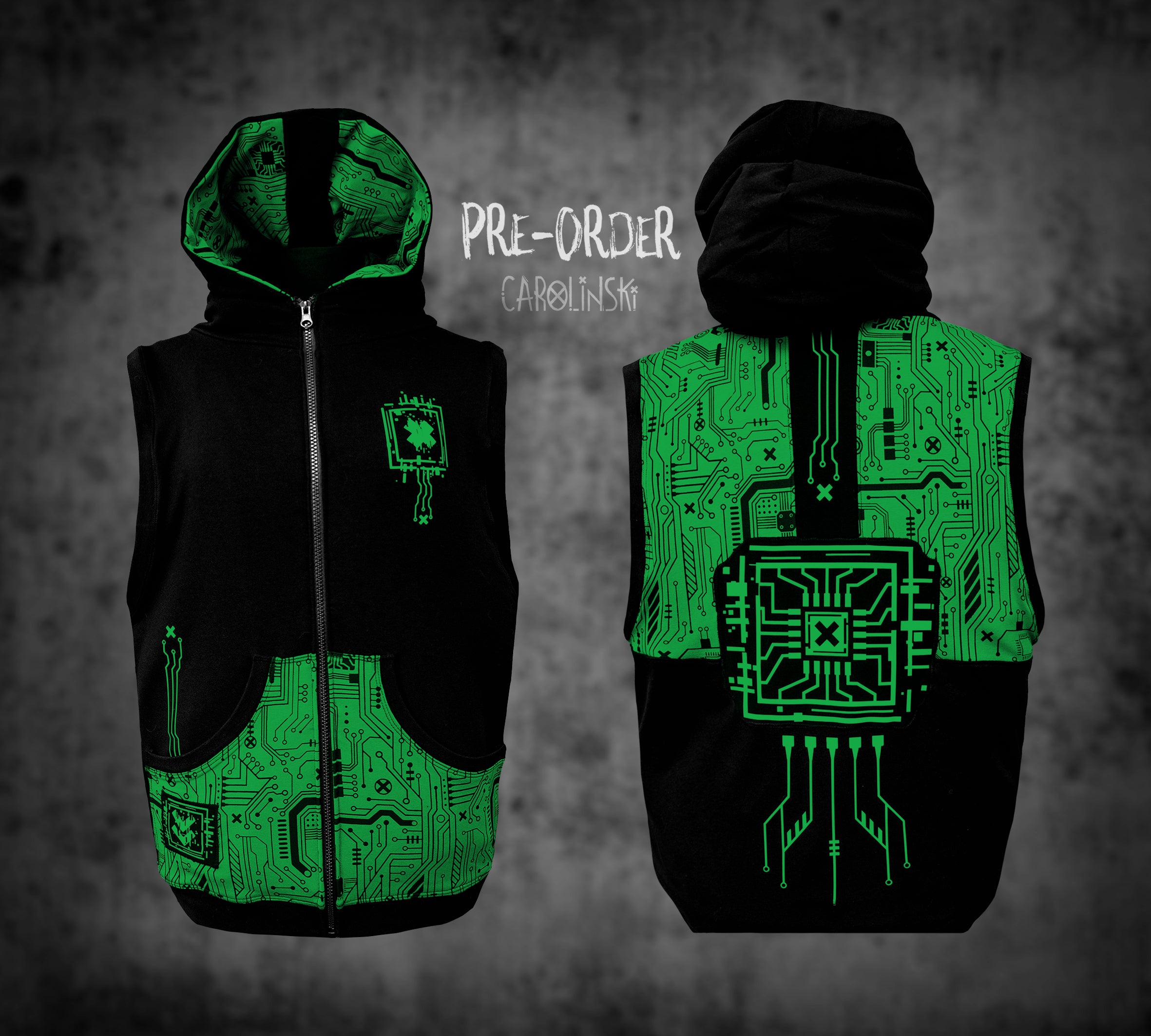 Sleeveless Zip - Circuitboard
