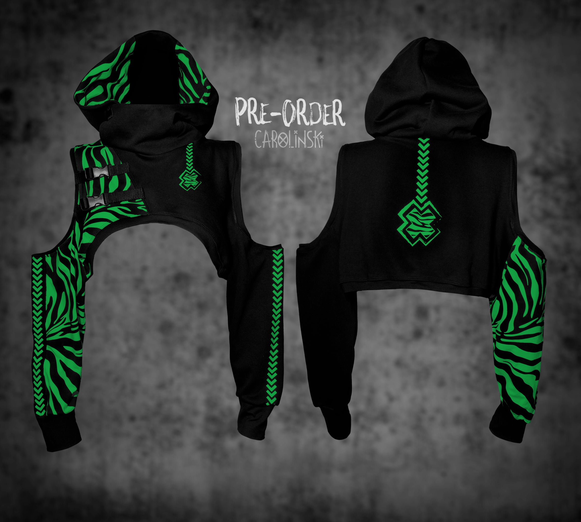 Crop Hoodie - Zebra