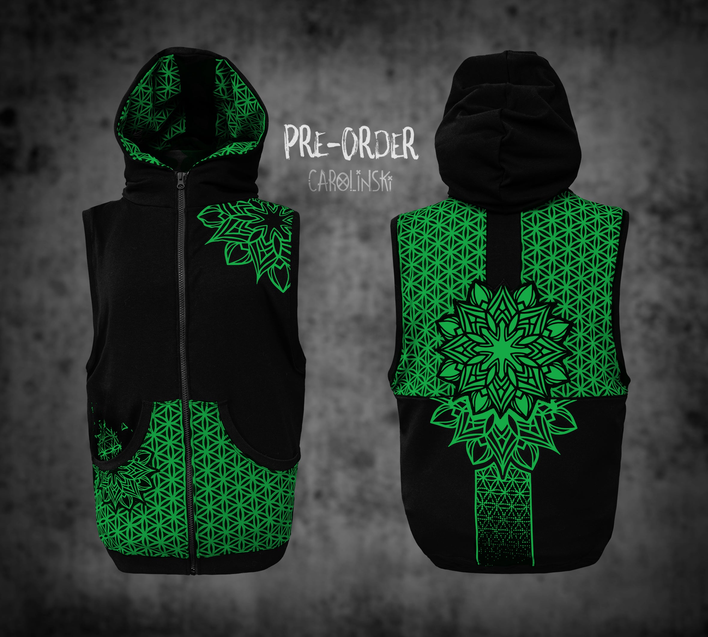 Sleeveless Zip - Flower of Life
