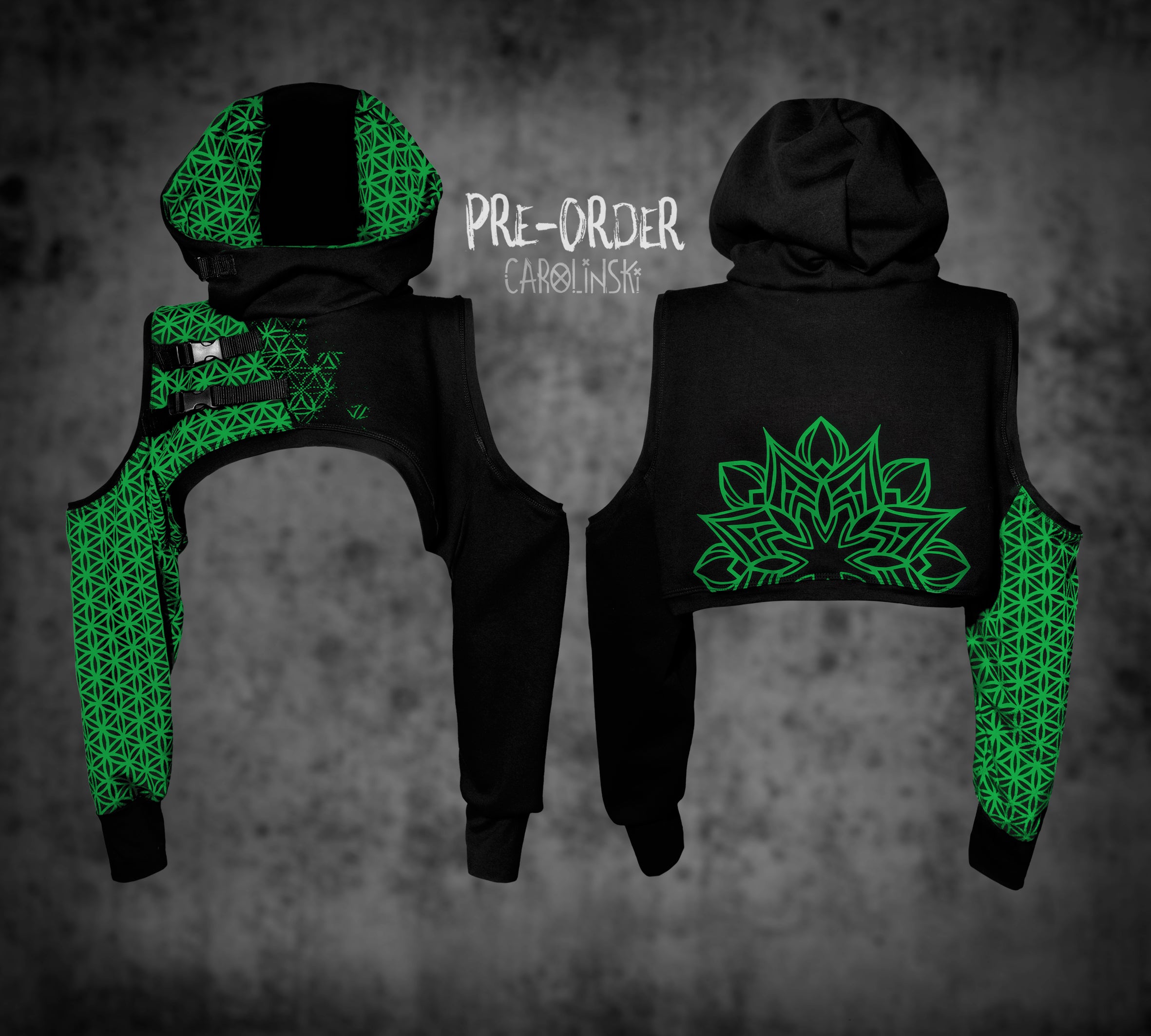 Crop Hoodie - Flower of Life
