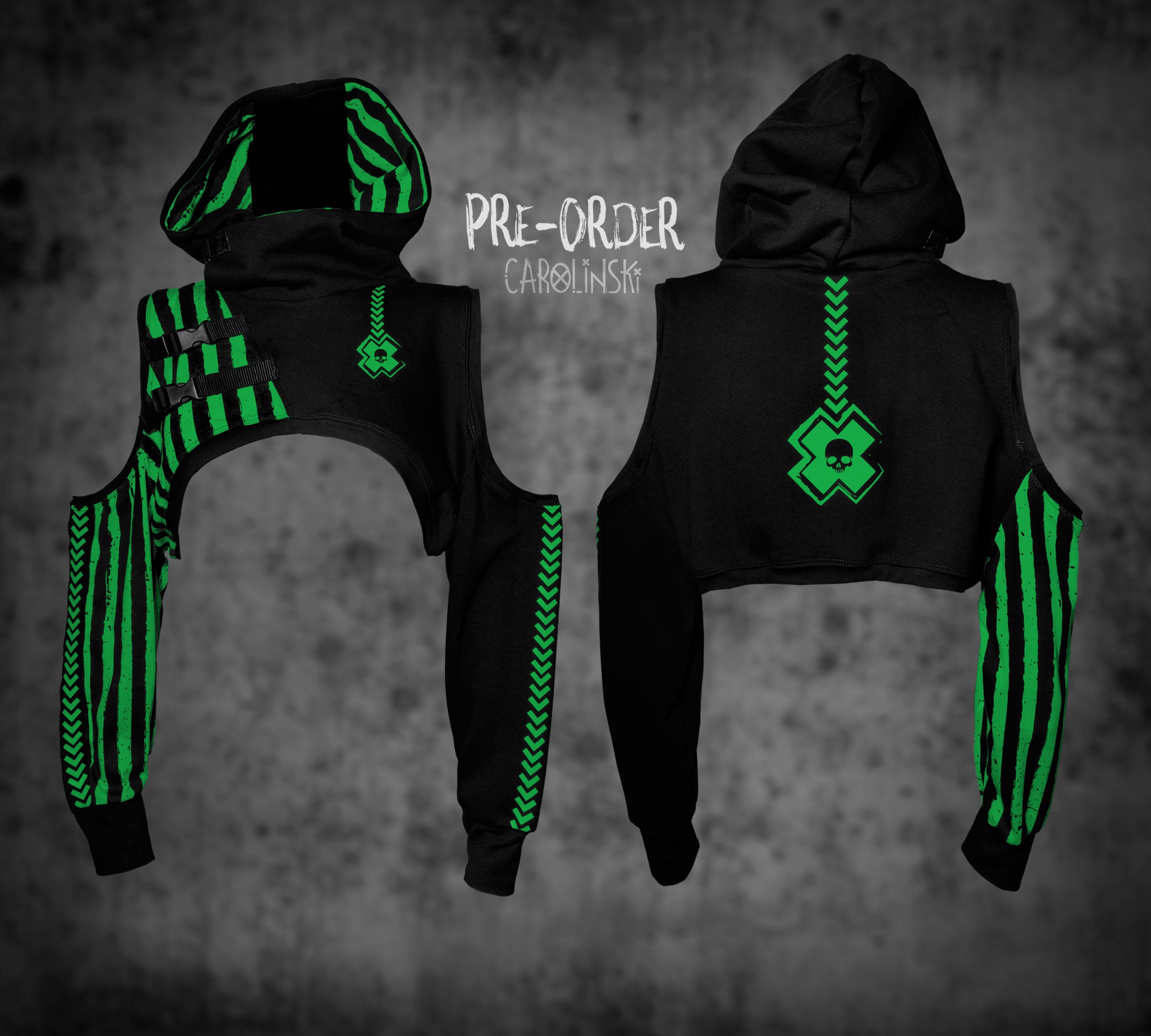 Crop Hoodie - Stripes