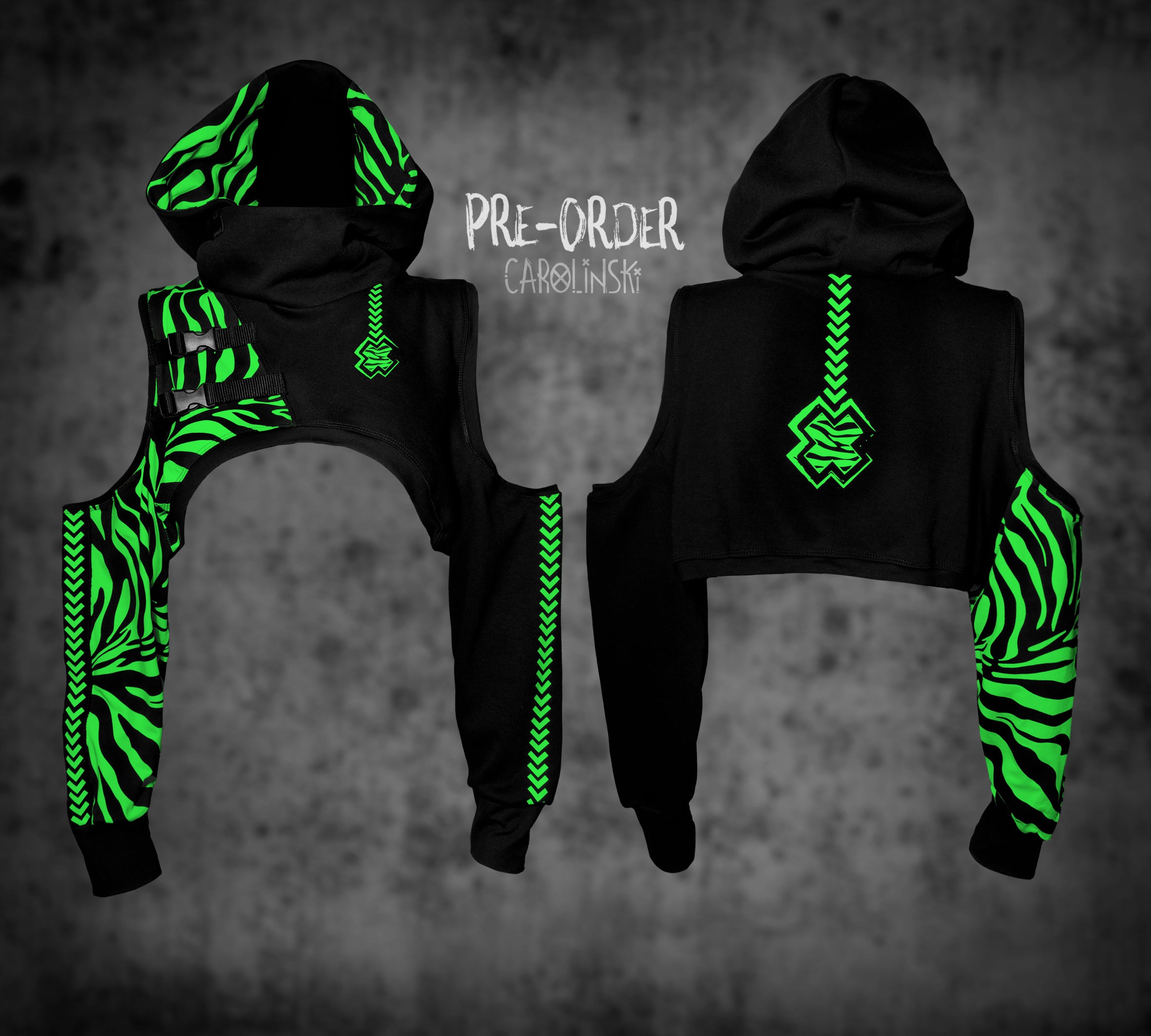 Crop Hoodie - Zebra