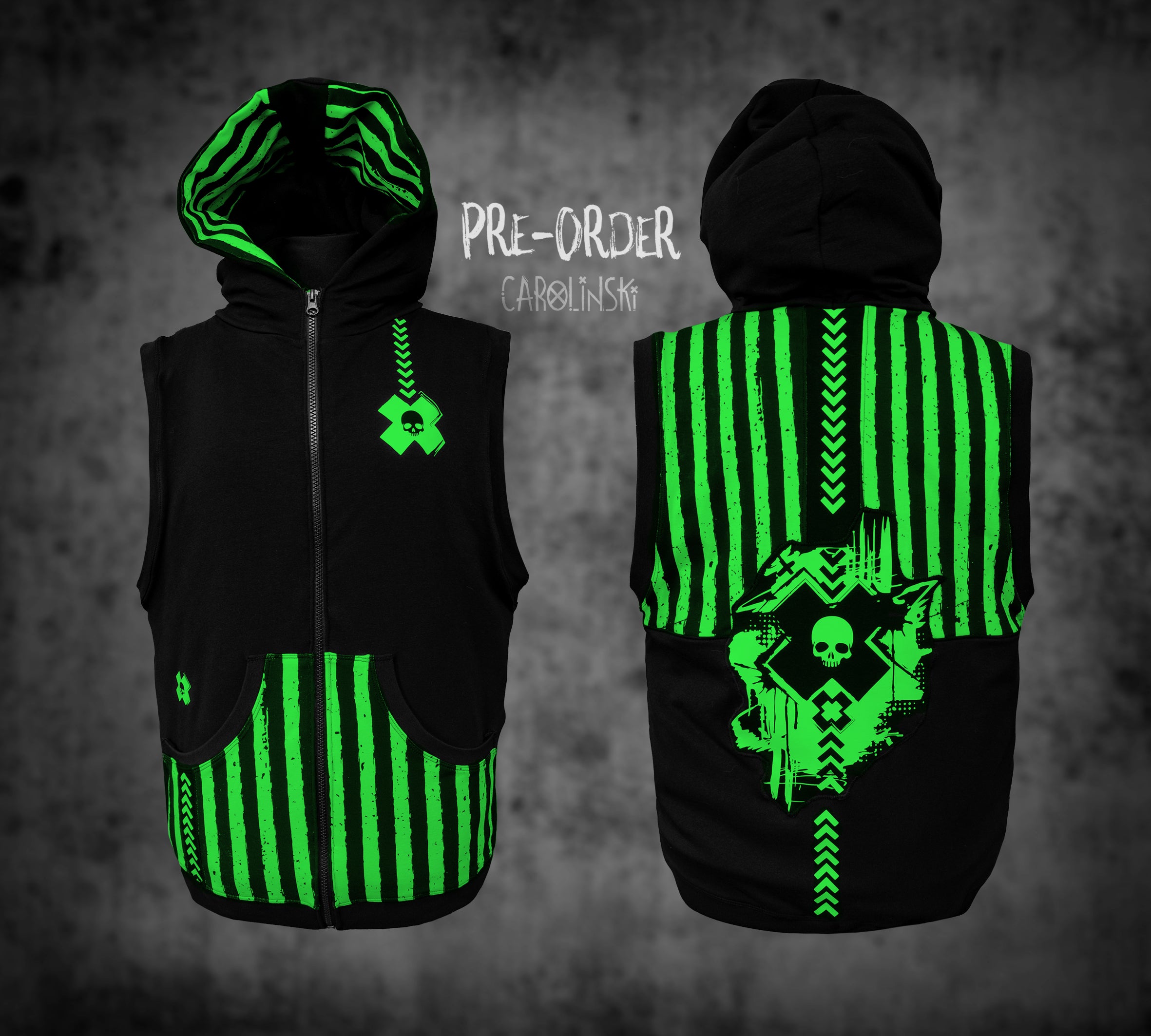 Sleeveless Zip - Stripes