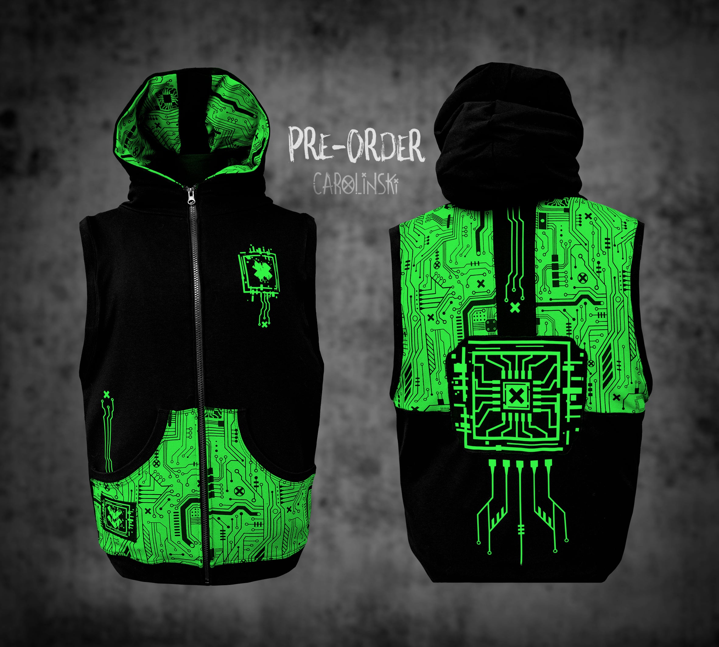 Sleeveless Zip - Circuitboard