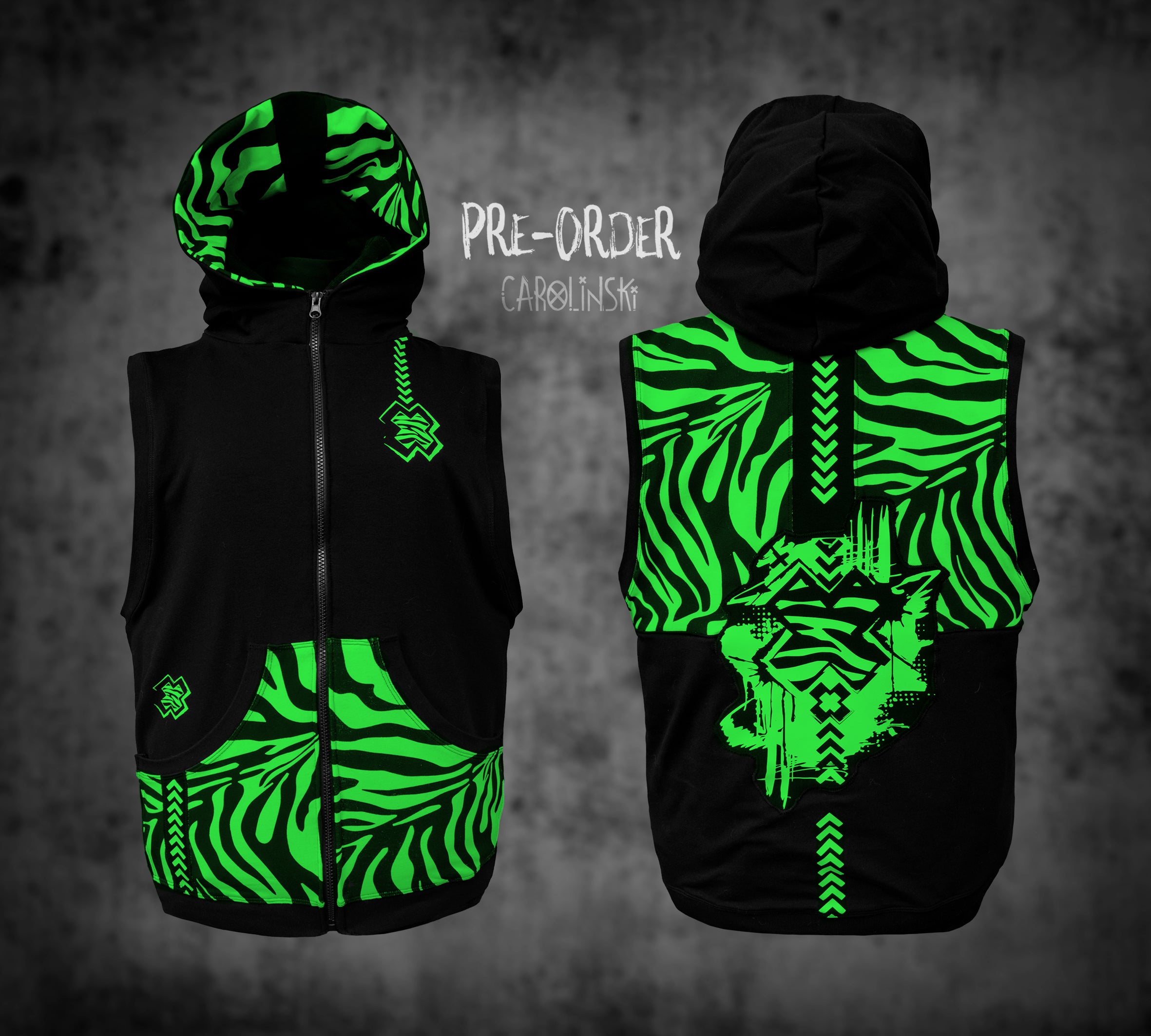 Sleeveless Zip - Zebra