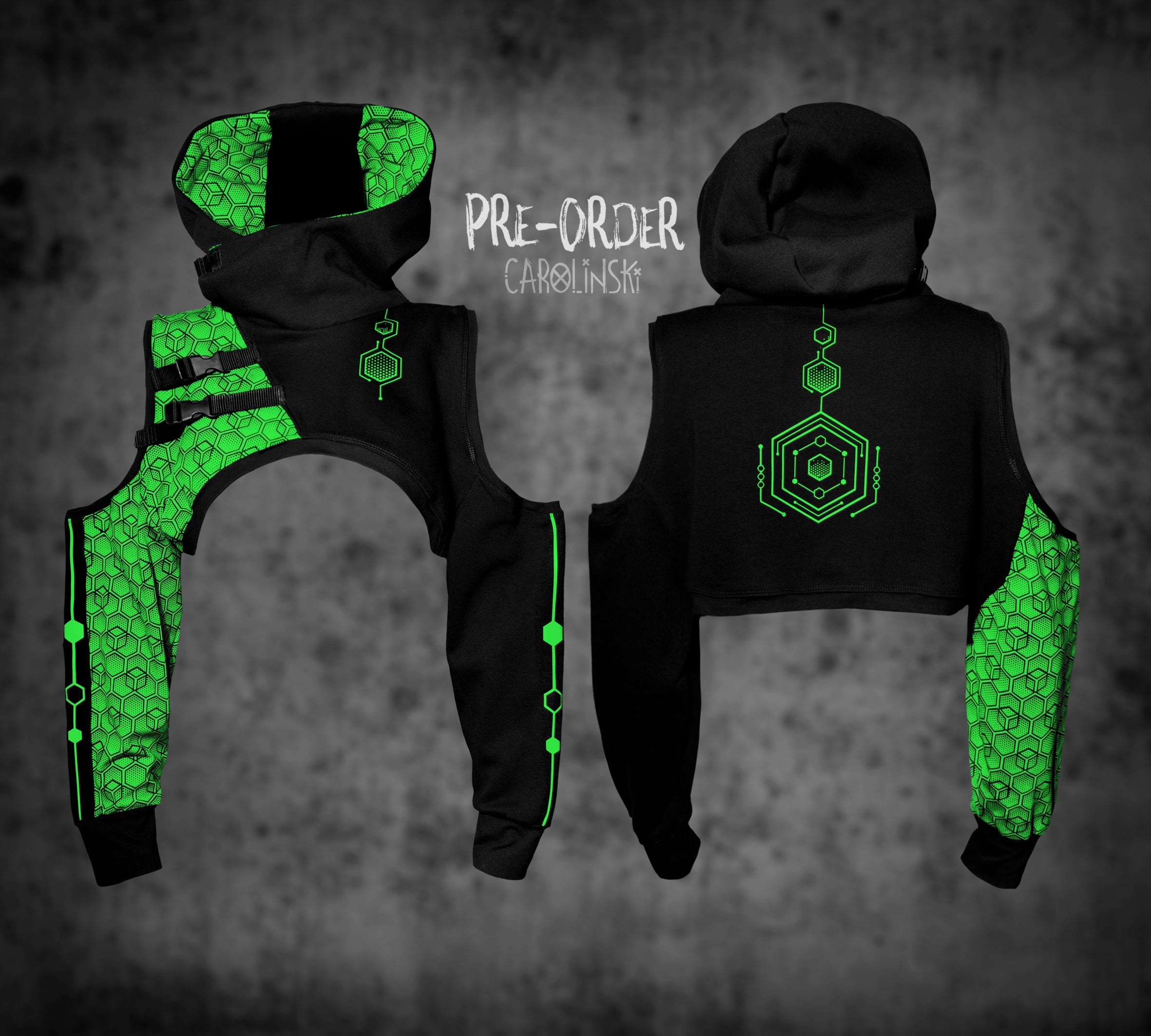 Crop Hoodie - Hexagon