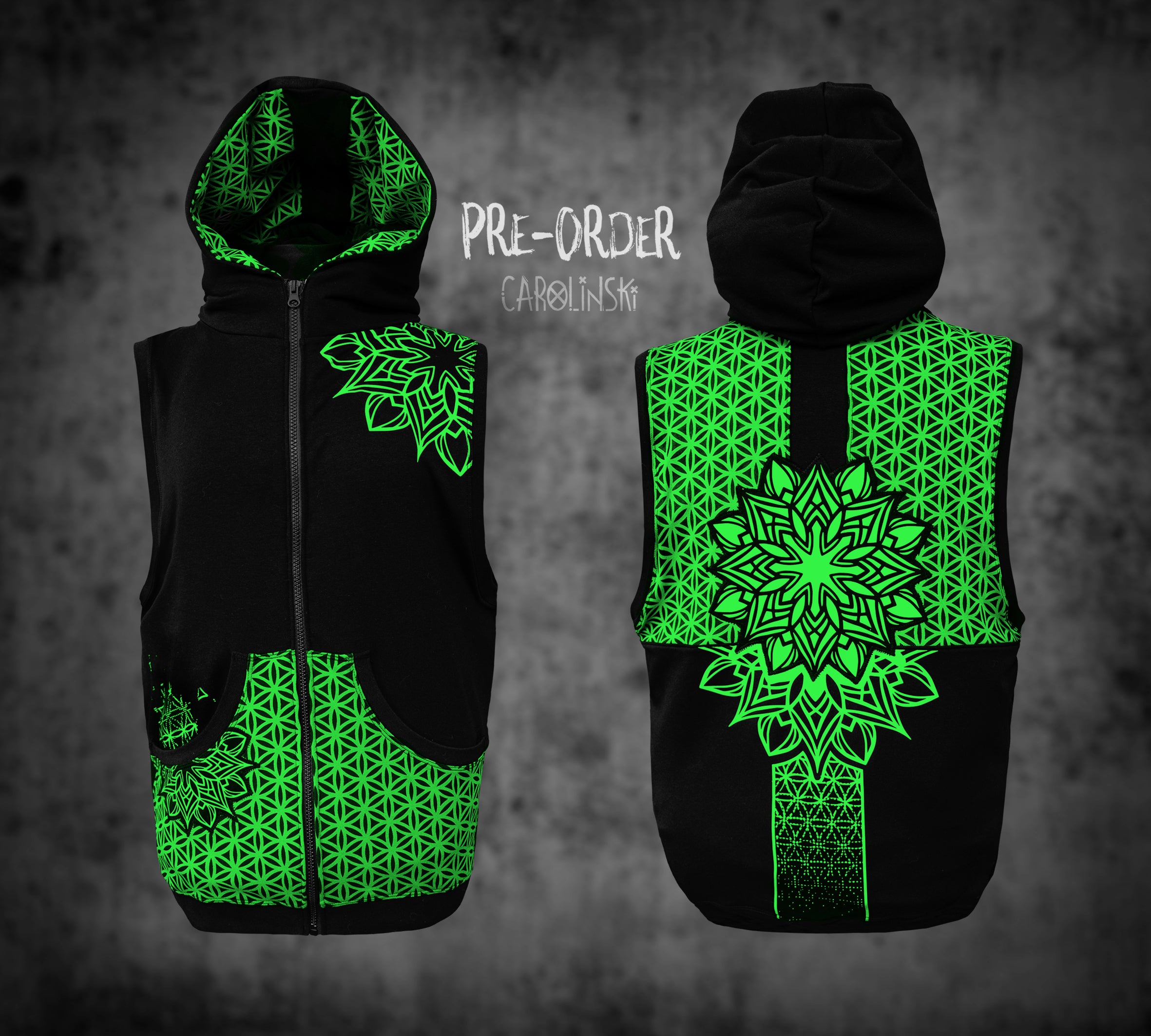 Sleeveless Zip - Flower of Life