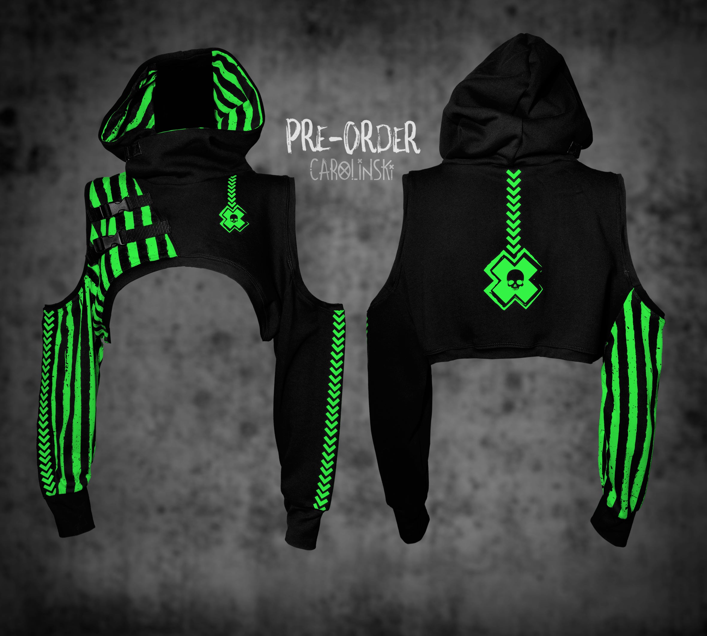 Crop Hoodie - Stripes