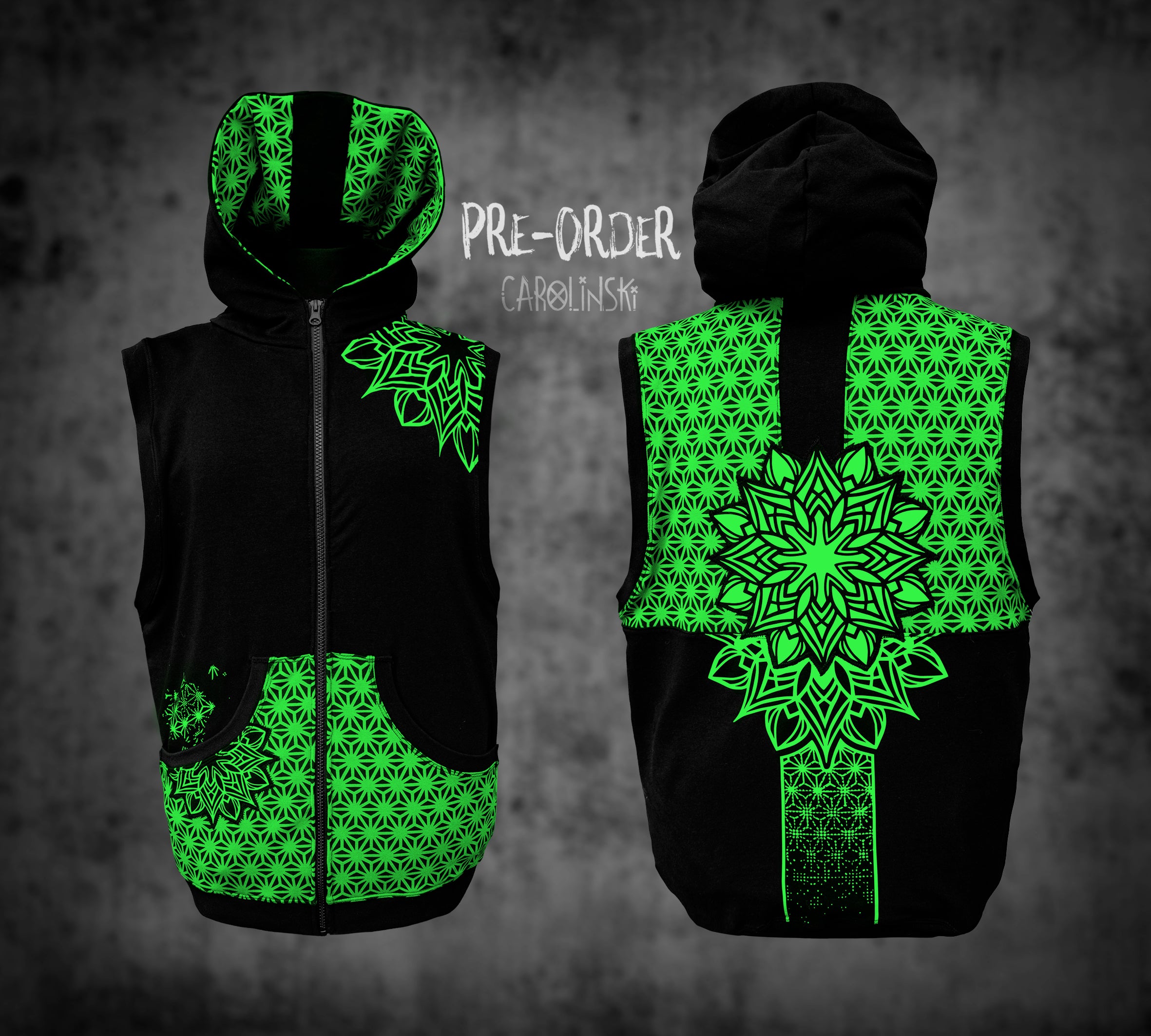 Sleeveless Zip - Asanoha