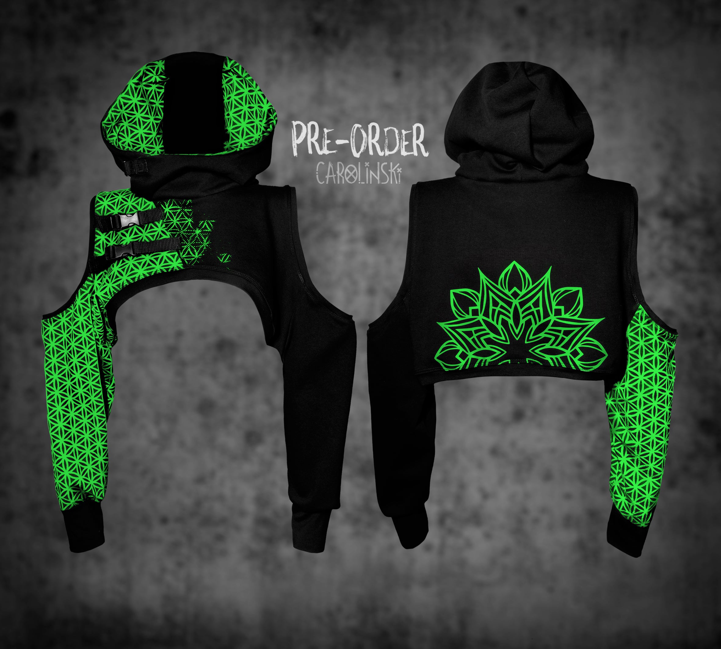 Crop Hoodie - Flower of Life