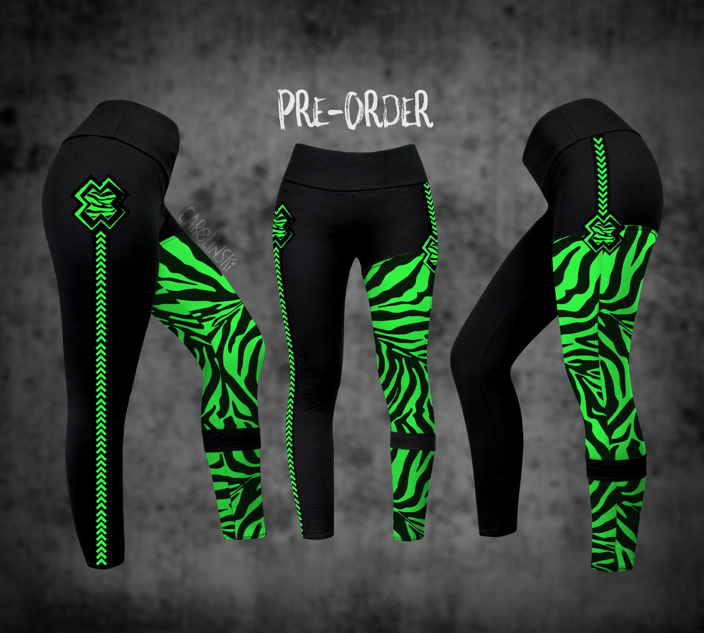 Split Leggings - Zebra