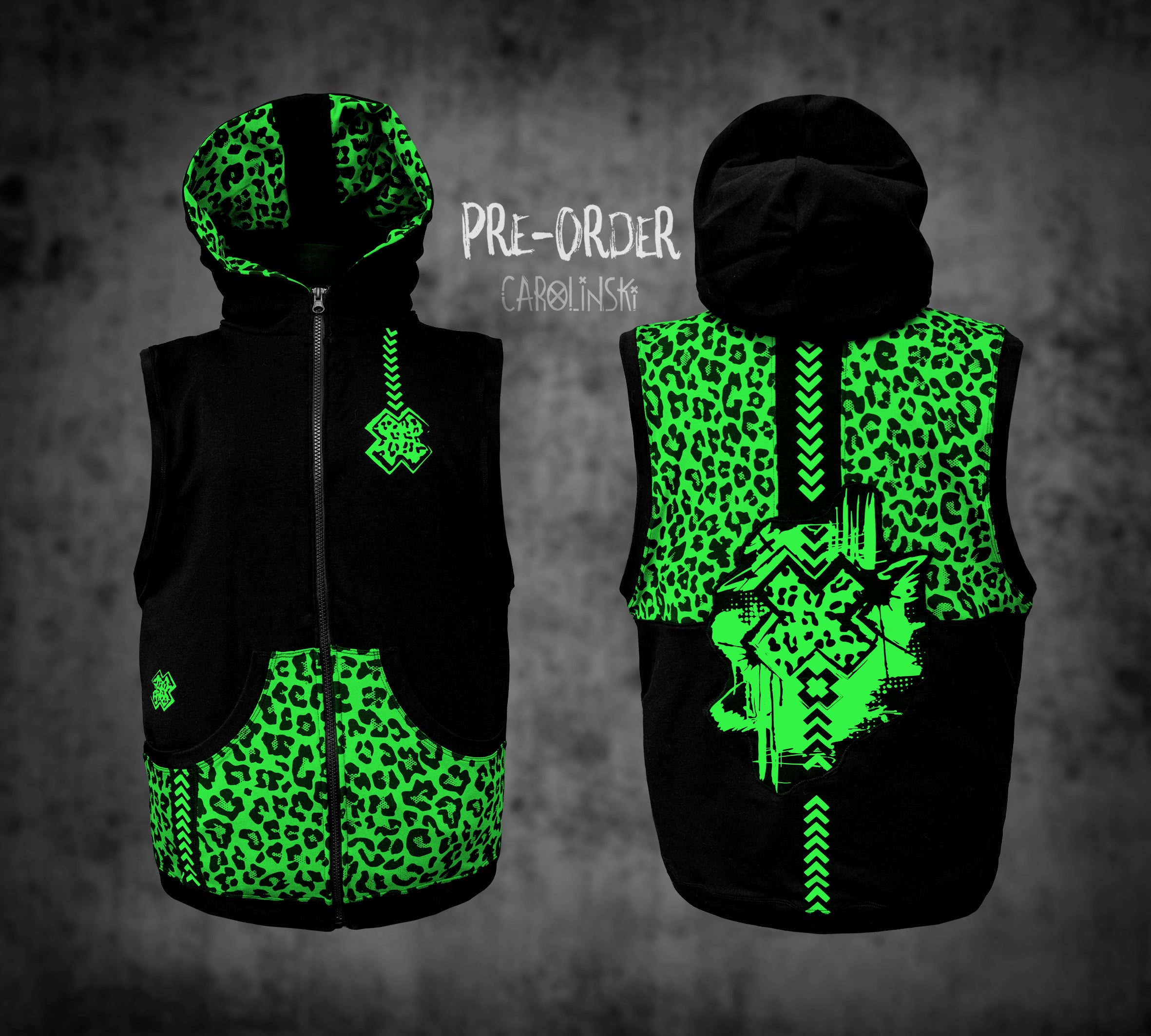 Sleeveless Zip - Leopard