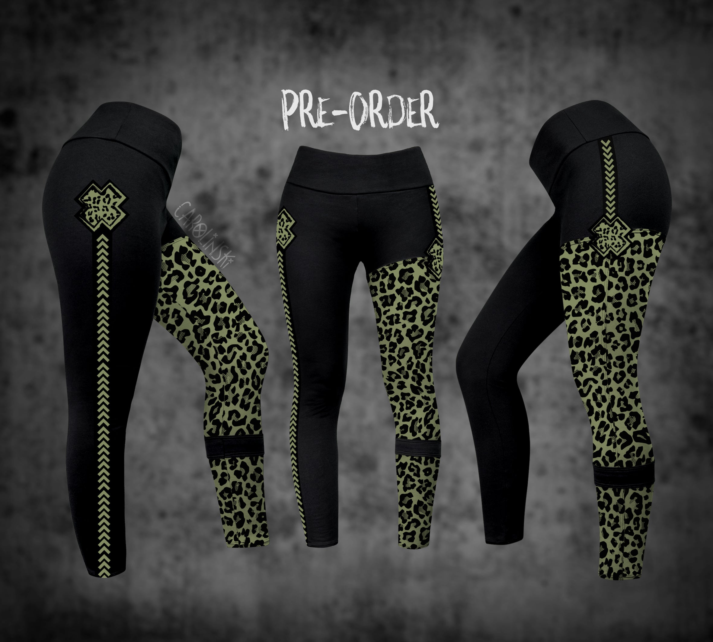 Split Leggings - Leopard