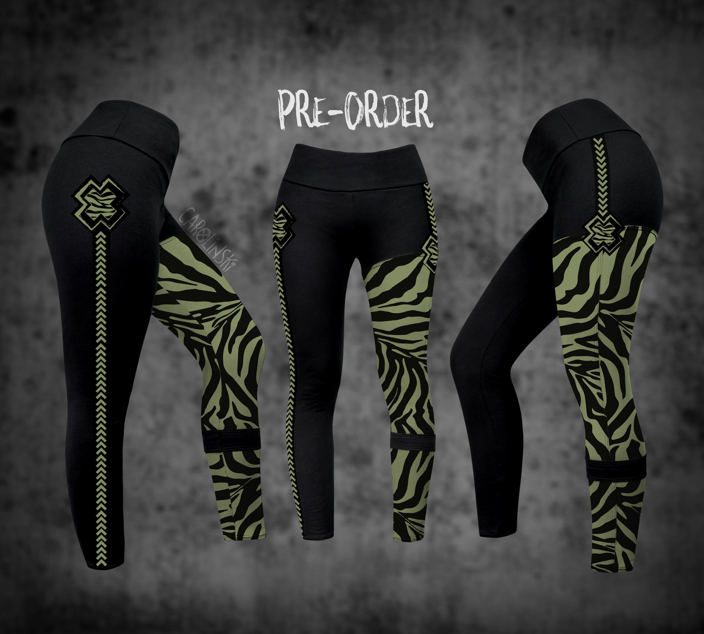 Split Leggings - Zebra