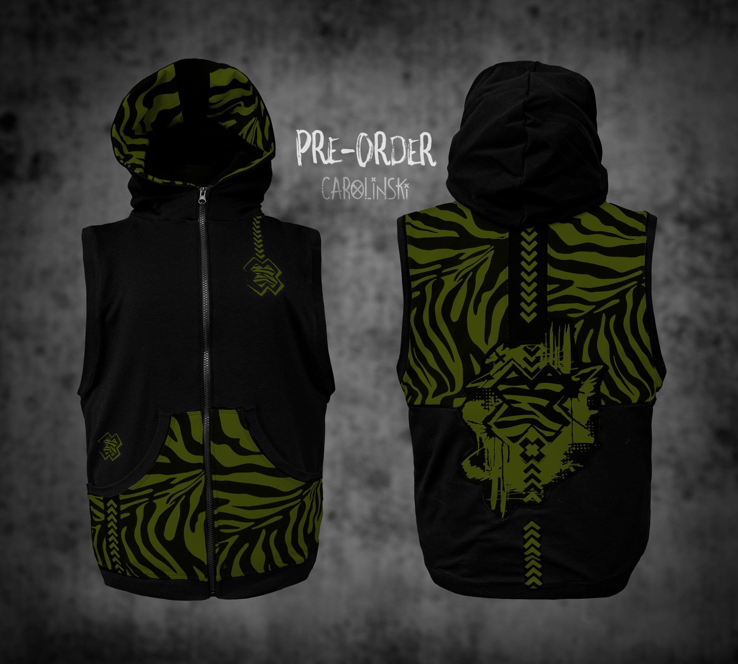 Sleeveless Zip - Zebra
