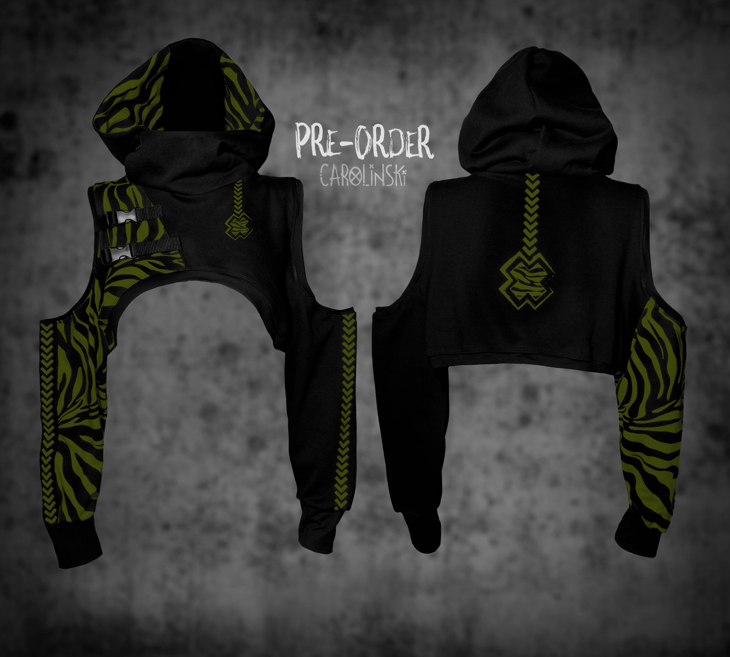 Crop Hoodie - Zebra