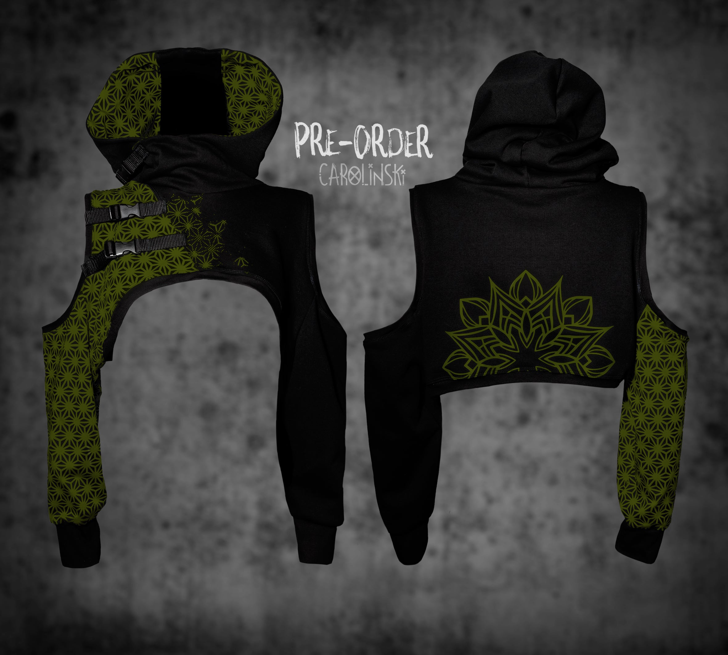 Crop Hoodie - Asanoha