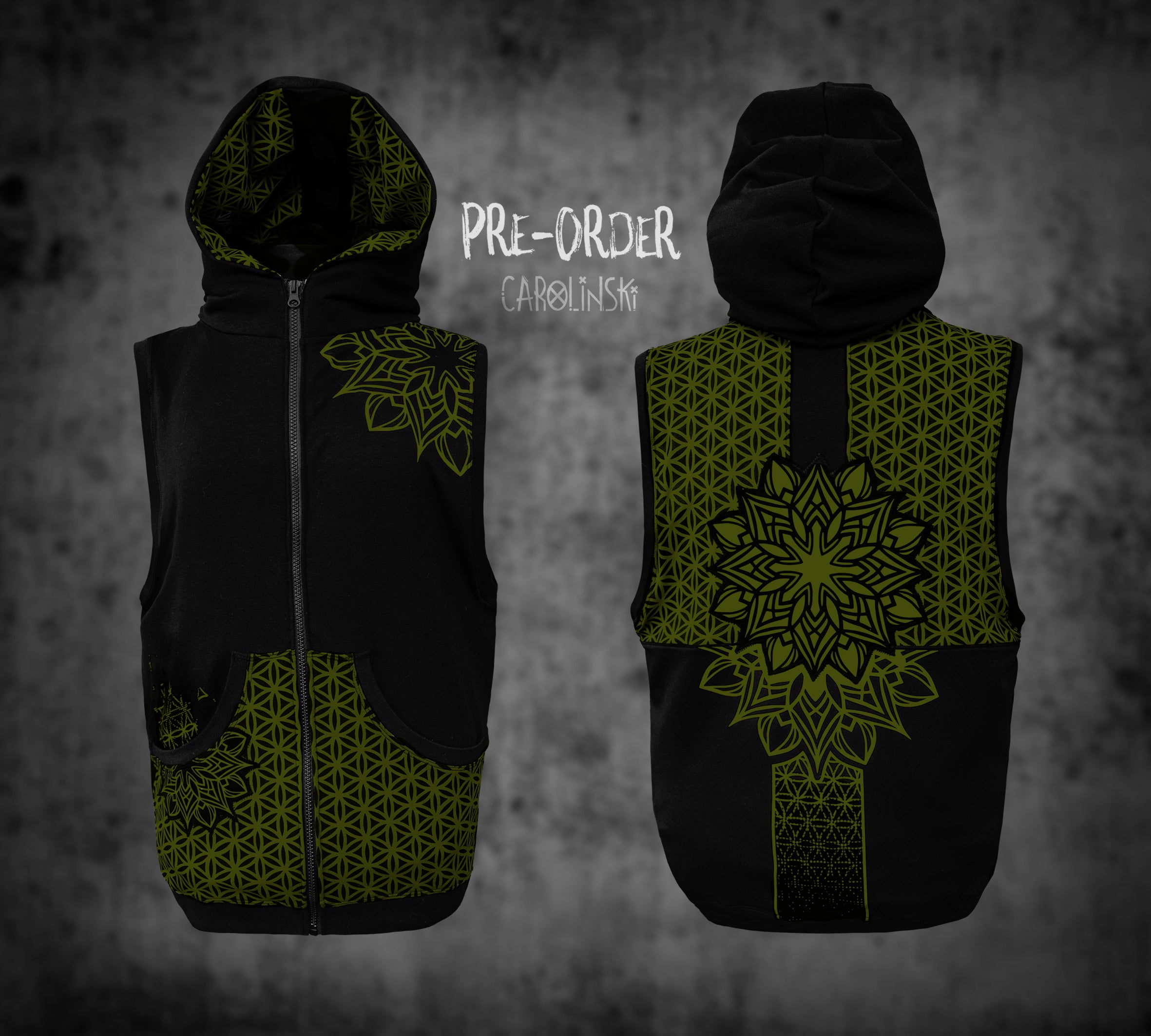 Sleeveless Zip - Flower of Life