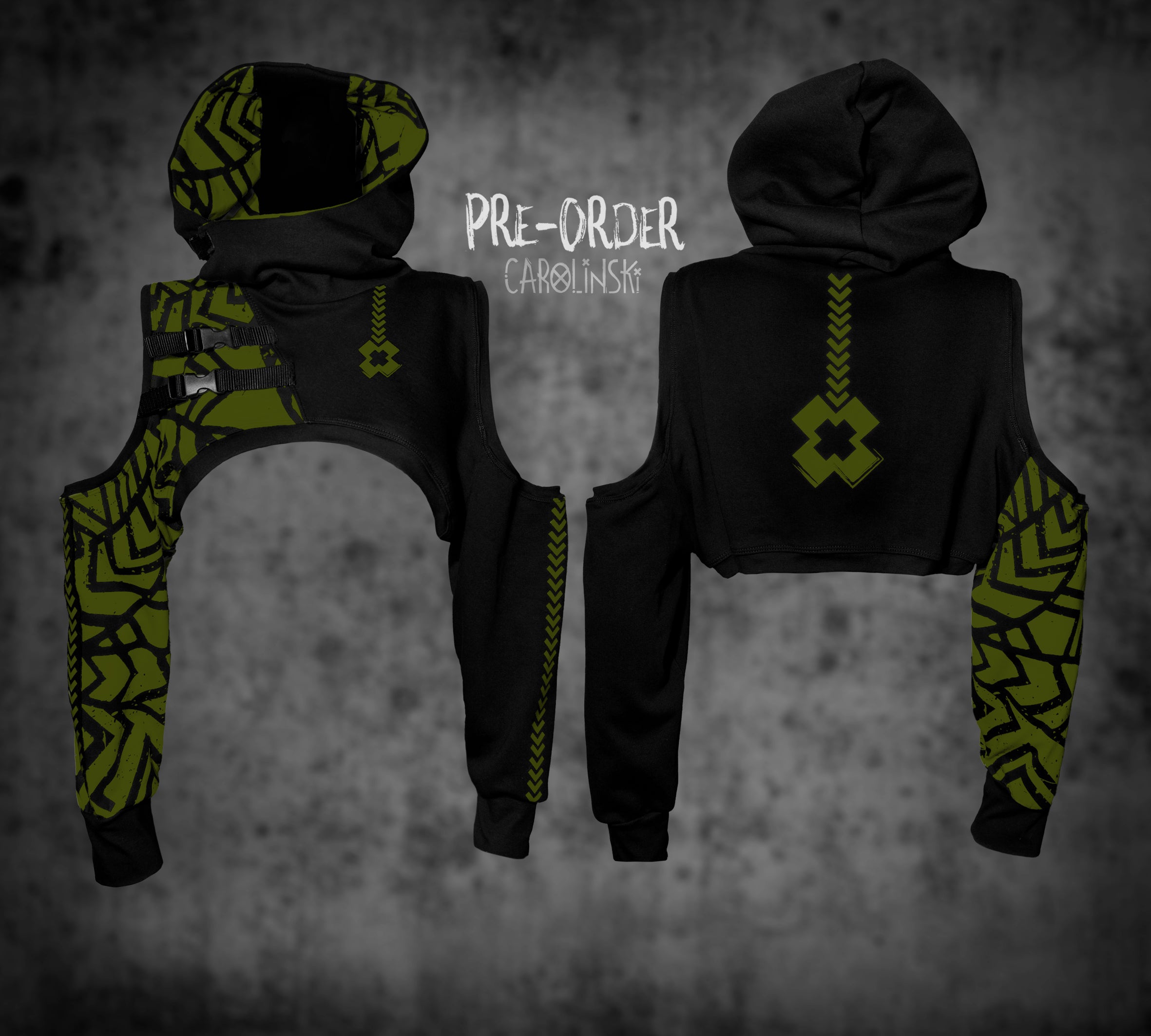 Crop Hoodie - Grunge