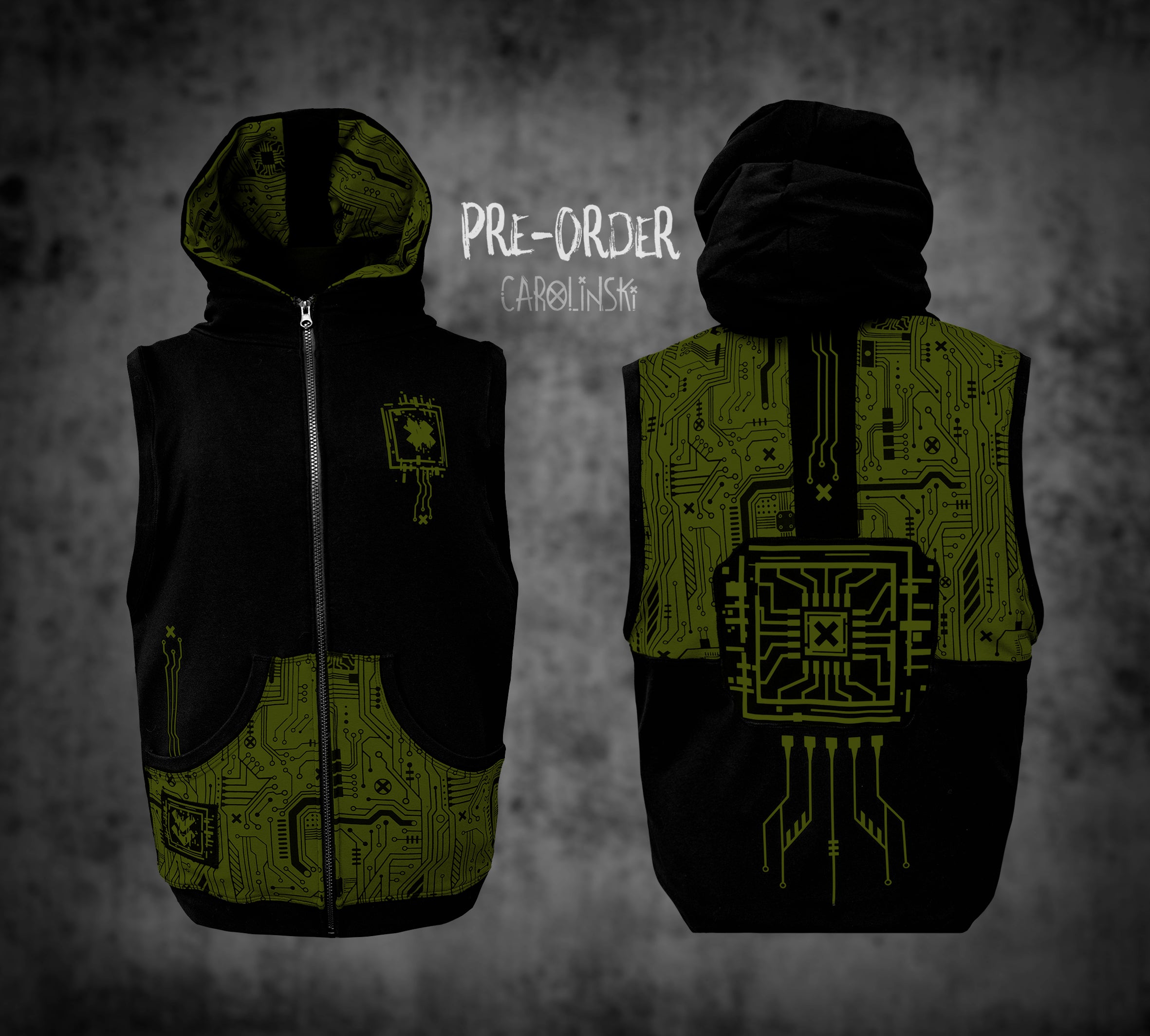 Sleeveless Zip - Circuitboard