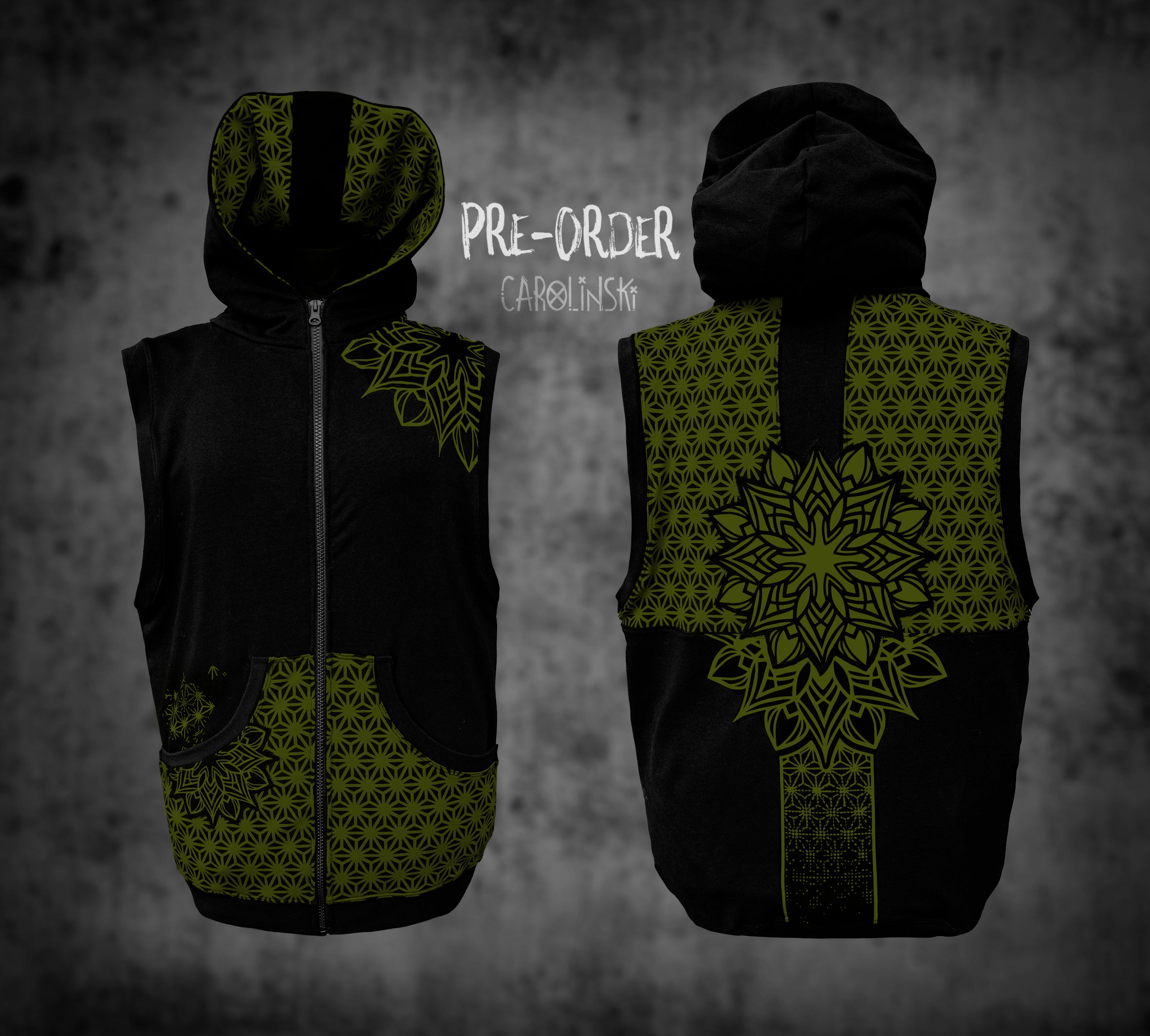 Sleeveless Zip - Asanoha