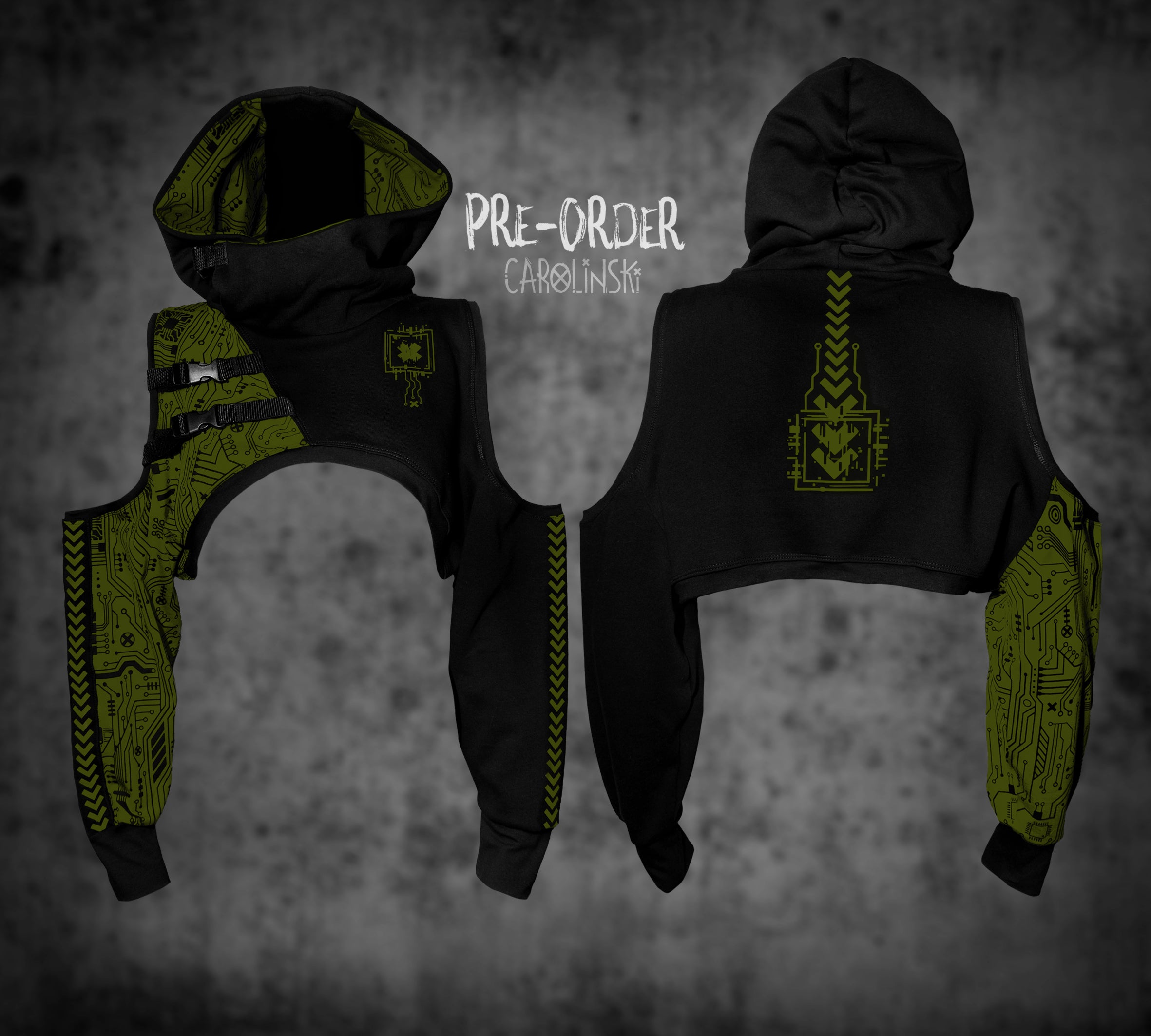 Crop Hoodie - Circuitboard