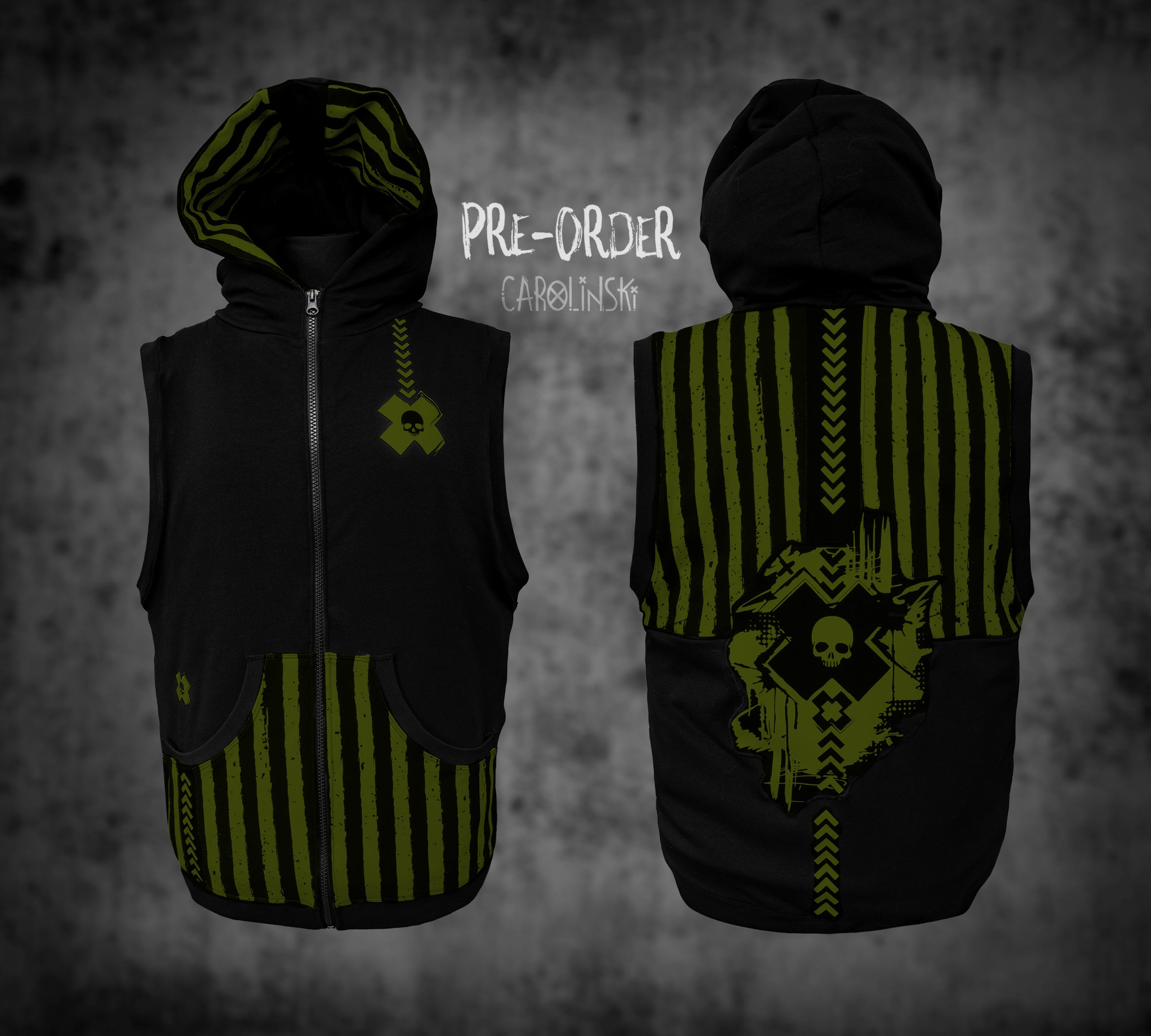 Sleeveless Zip - Stripes